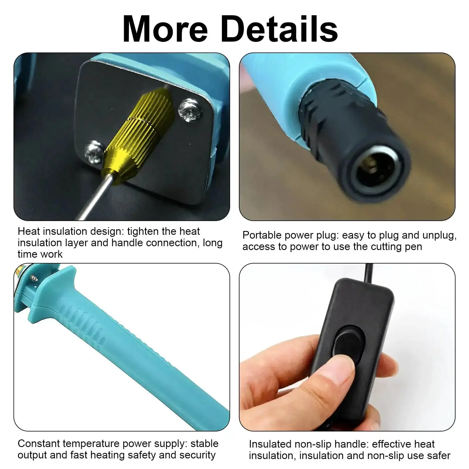 30W Foam Cutter Pen Kit With 15cm Hot Wire Power Adapter Electric Cutting Tool For Styrofoam Foam Carving And Model Making Art Projects 300C Max Temperature 12V 2.5A Supply Up To 30 Minutes Continuous Cutting - Image 2