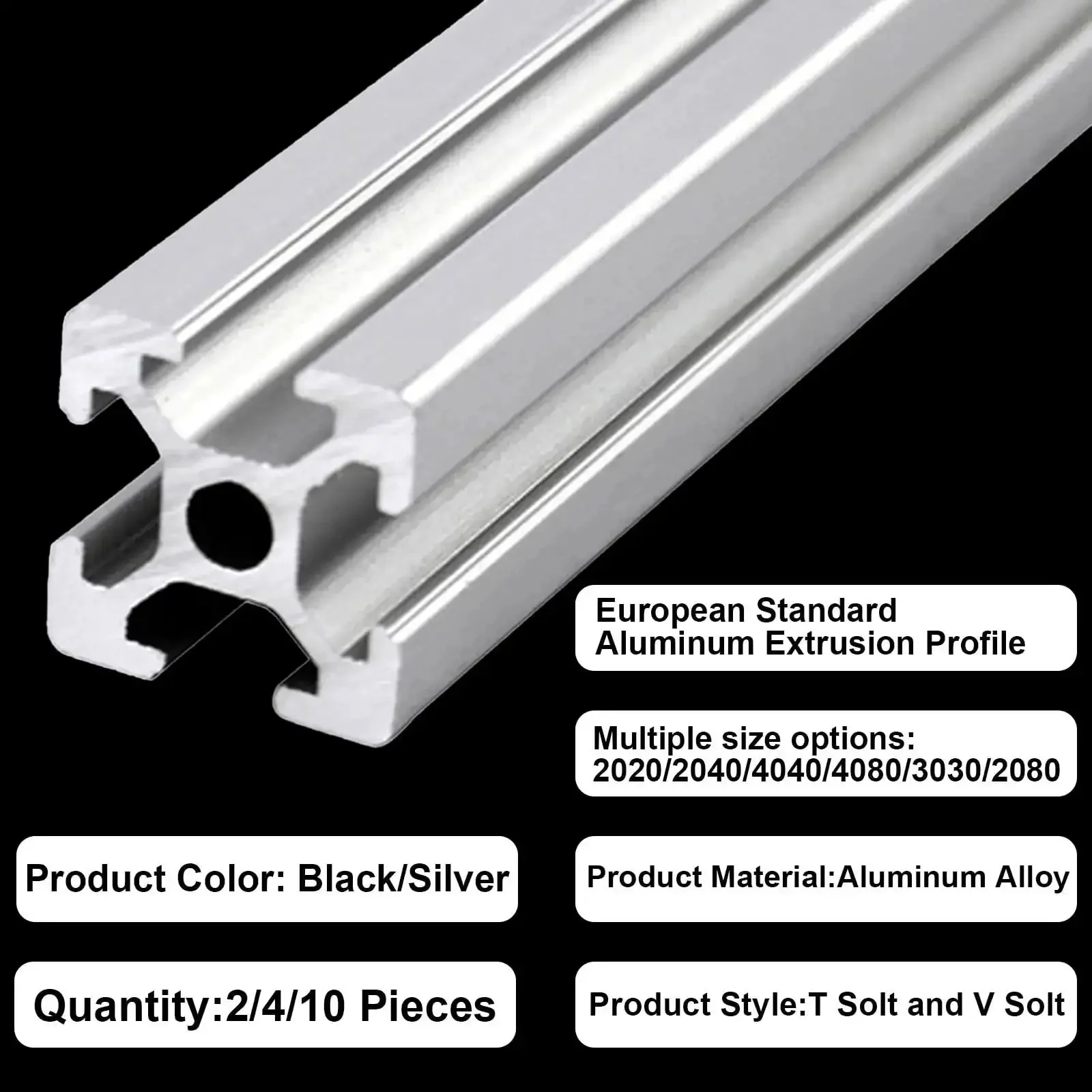 30x30 Aluminum Extrusion 1000mm 2 Pack T Slot Rails European Standard Anodized Silver Linear Rail For 3D Printer Laser Engraving Machine CNC Workbench DIY Projects Heavy Duty Ready - Image 7