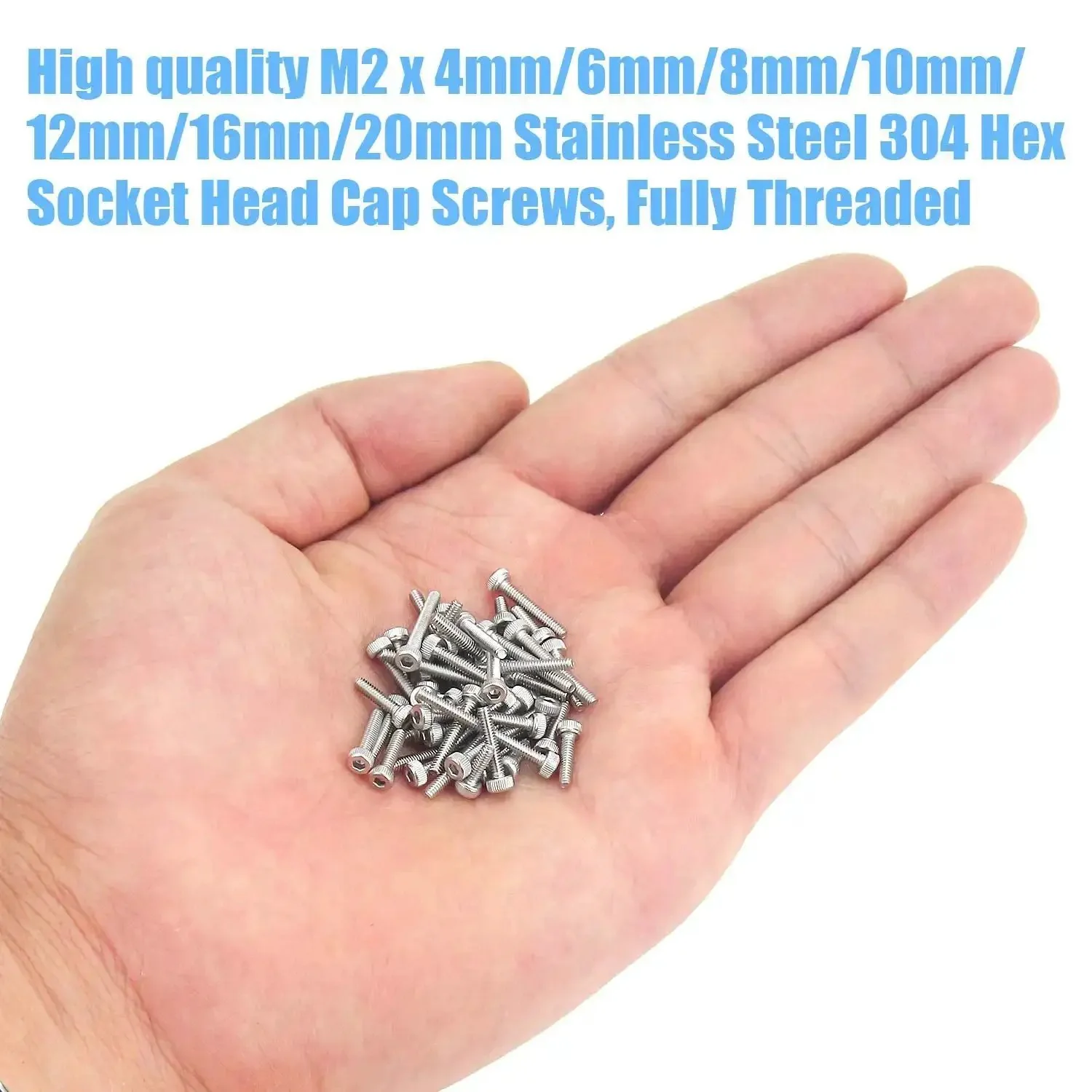 310 Piece Stainless Steel 304 Hex Socket Head Cap Bolts Screws Nuts Kit With Allen Wrench M2 M4 M6 M8 M10 M12 M16 M20 For DIY Projects Robotics And Mechanical Fasteners - Image 3