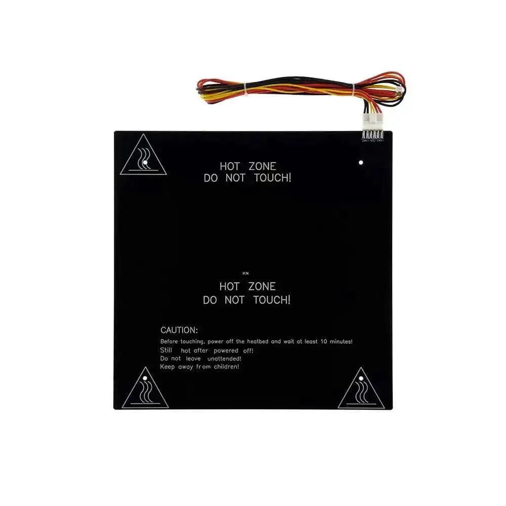 310x310mm Aluminum Heated Bed For CR10 3D Printer, 24V 220W Hotbed With 3mm Thick Plate, Center Holes 4.2mm Dia At 240mm Pattern, Includes Power Wire Kit, Plug And Play Ready, Built To Last