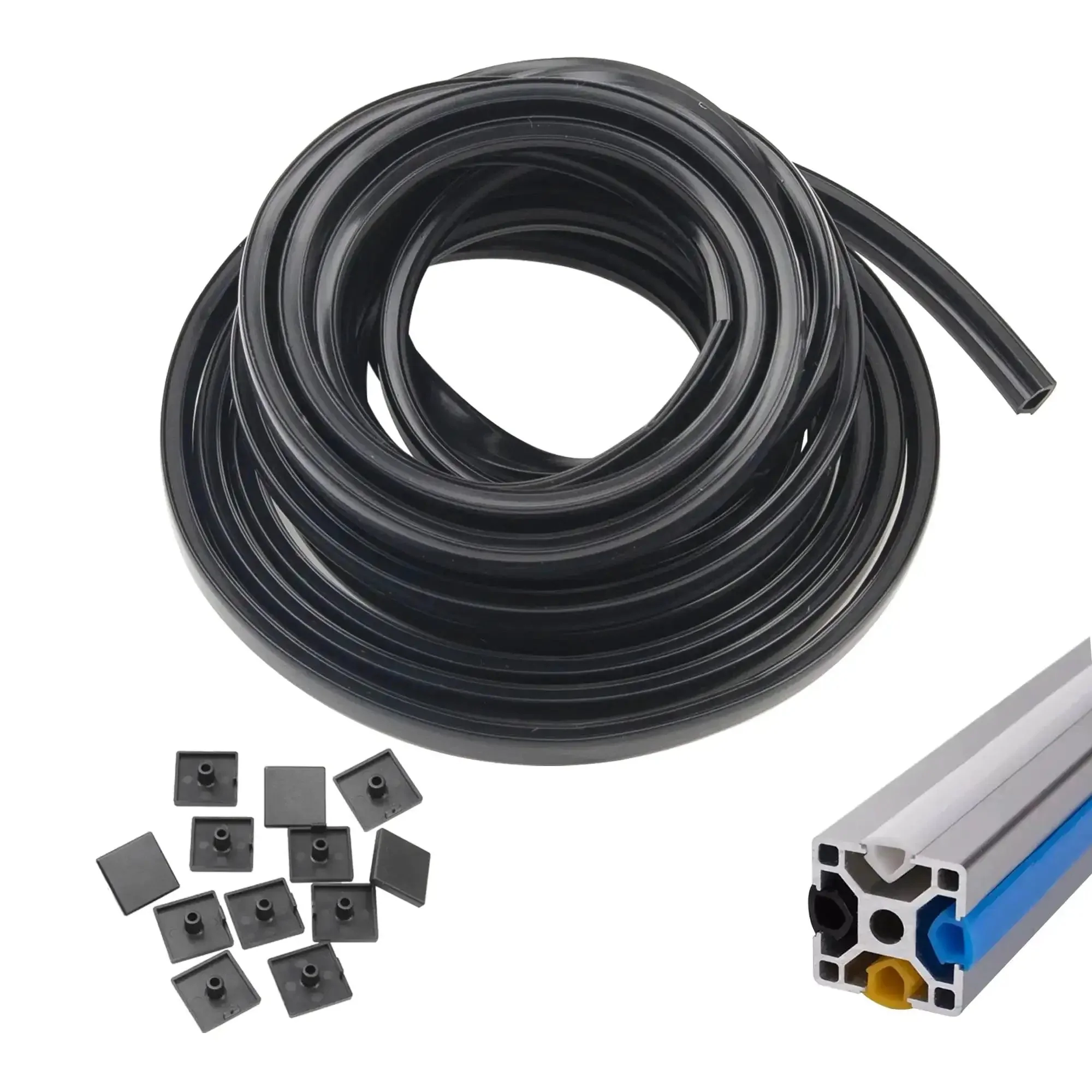 315 Inch 8 Meter Soft Cover Seal Strip For 2020 Series Aluminum Extrusion Profile 6mm T Slot And 6mm V Slot Dust Protection With 12 End Caps Ideal For 3D Printers Robots And Medical Equipment