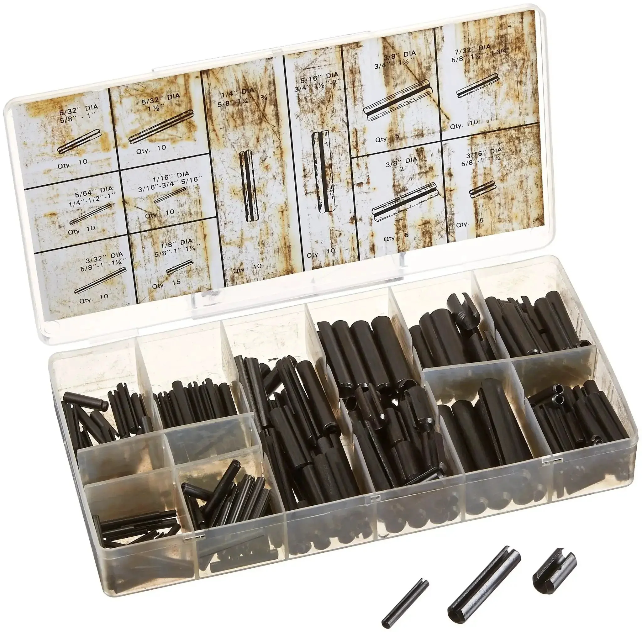 315 Piece Roll Pin Assortment Kit In A Rugged Plastic Case For Auto Garage And Home DIY Repairs With A Full Range Of Common Sizes For Quick Fixes And Rebuilds
