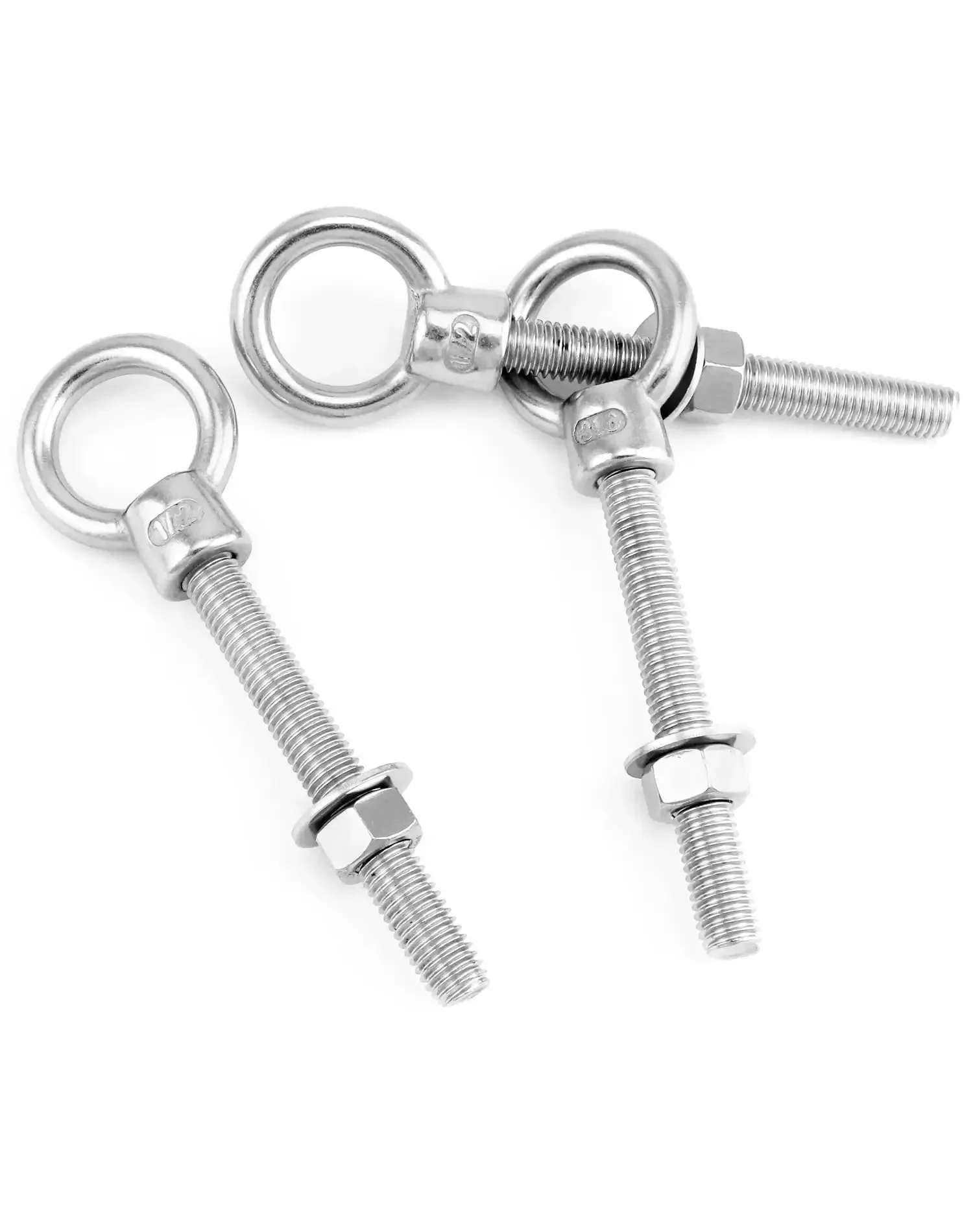 316 Stainless Steel Shoulder Eye Bolt Set Half Inch By Four Inch Marine Grade Eyebolts With Nuts Rust Resistant Anti Corrosion Beefy Heavy Duty Machinery And Marine Hardware Five Pack - Image 6
