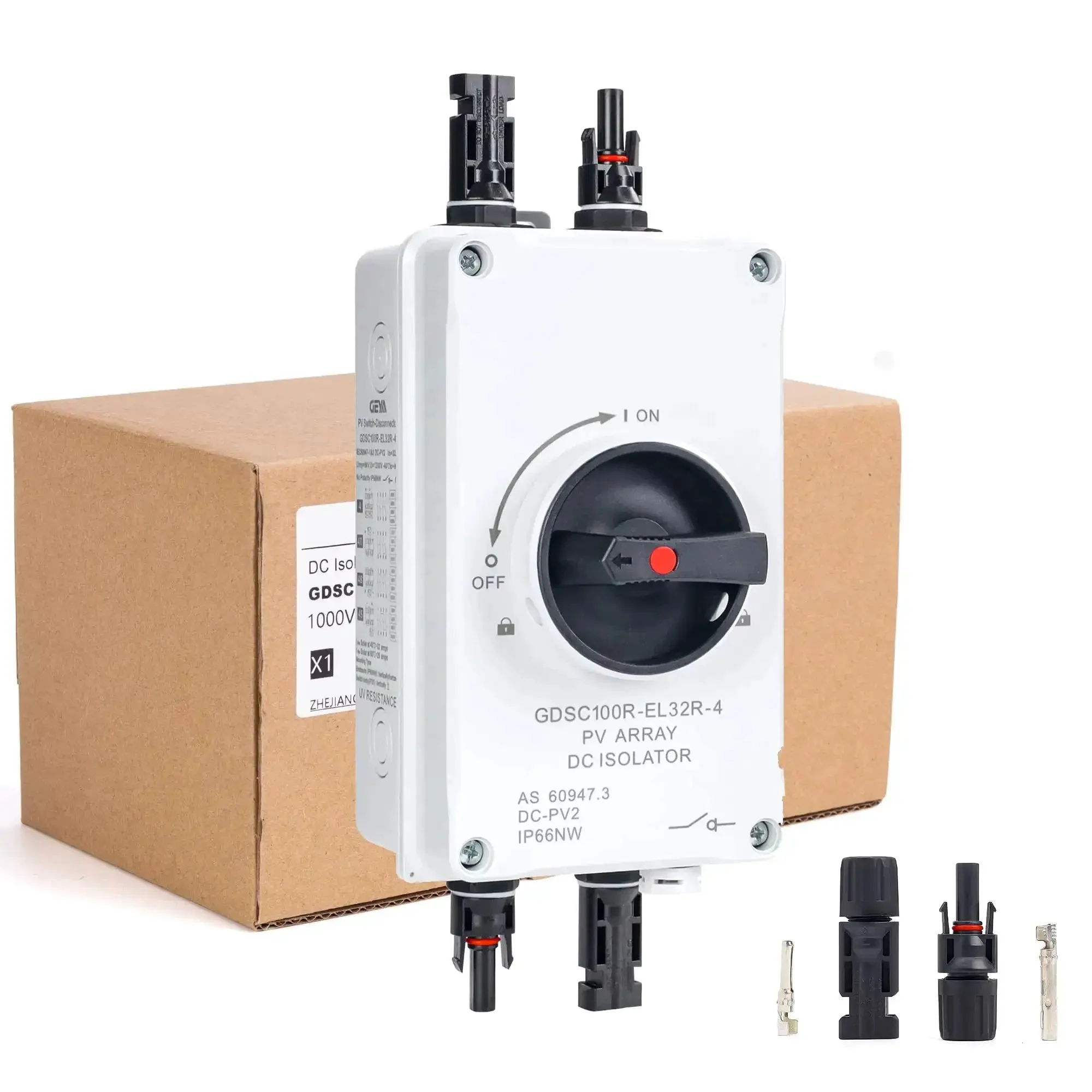 32 Amp DC 1200V Solar Disconnect Switch Isolator With IP66 Waterproof Enclosure For Outdoor PV Panel Systems On Off Built Tough Safety Switch With Weatherproof And Easy Mount