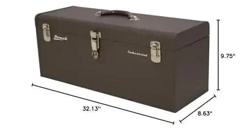 32-Inch Industrial Steel Toolbox With Brown Wrinkle Powder Coat, Padlockable Security, Steel Tool Tray Included, Built-To-Last, Heavy-Duty 0.8mm Steel Construction For Home Shop Or Garage Use BW00200320 - Image 2