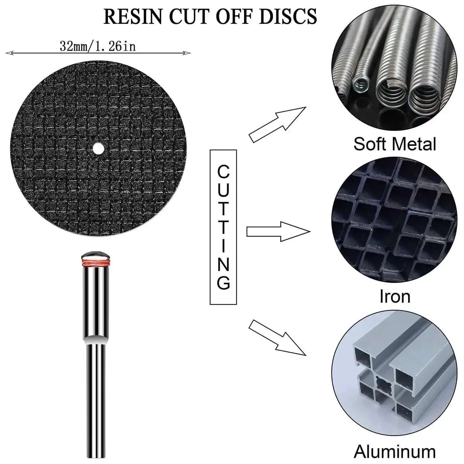 32 Piece Rotary Tool Accessories Kit Dremel Compatible With Cutting Wheels And Discs For Wood And Metal DIY Projects Including 10 Resin Cut Off Wheels 10 Diamond Cutting Discs With Mandrels And 6 HSS Circular Saw Blades One Eighth Inch Shank - Image 2