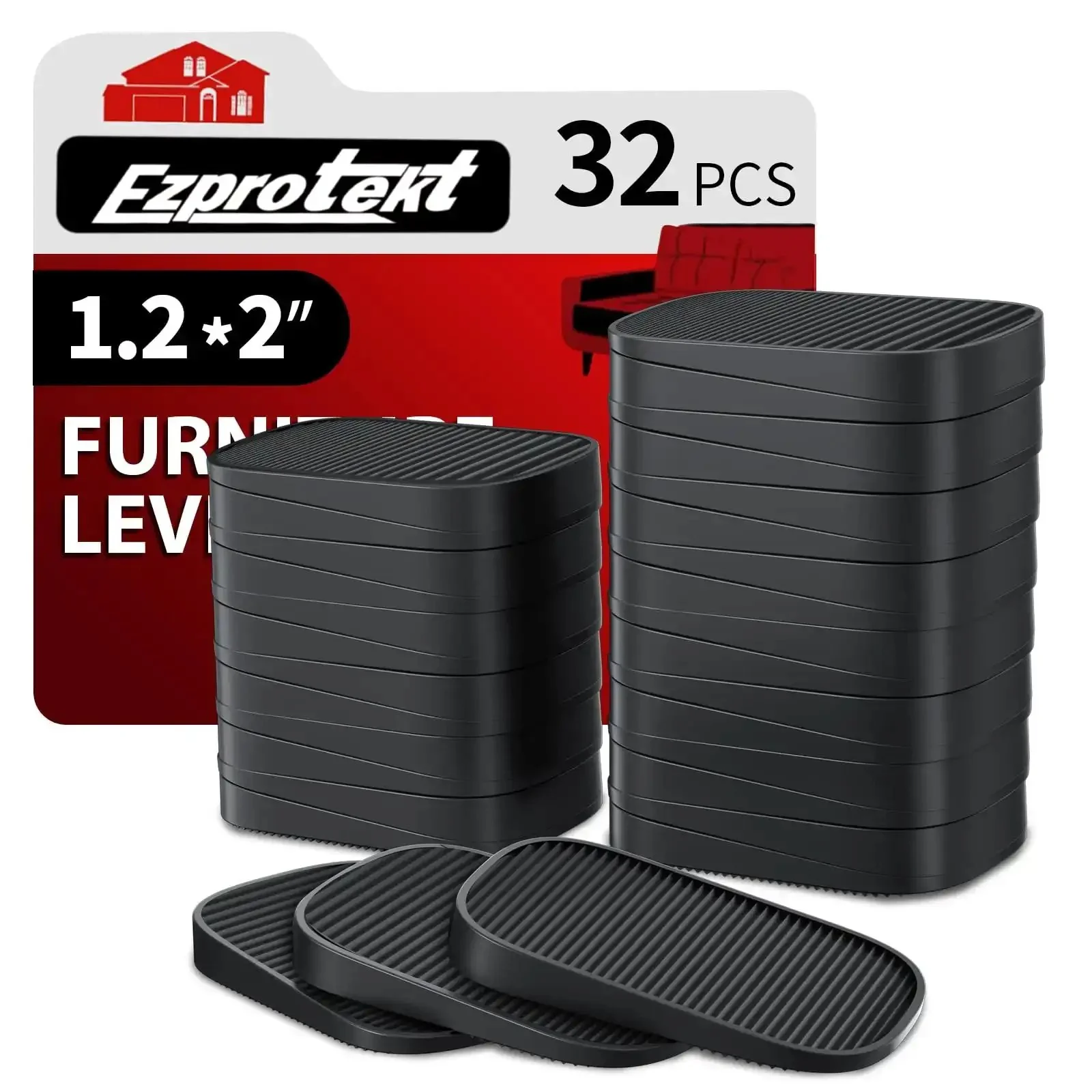 32 Piece Silicone Shims Furniture Levelers Set For Leveling And No Wobble Anti Pads Multi Purpose Feet For Chairs Tables Sofas Beds Toilets Easy Stabilization On Uneven Floors Home Improvement