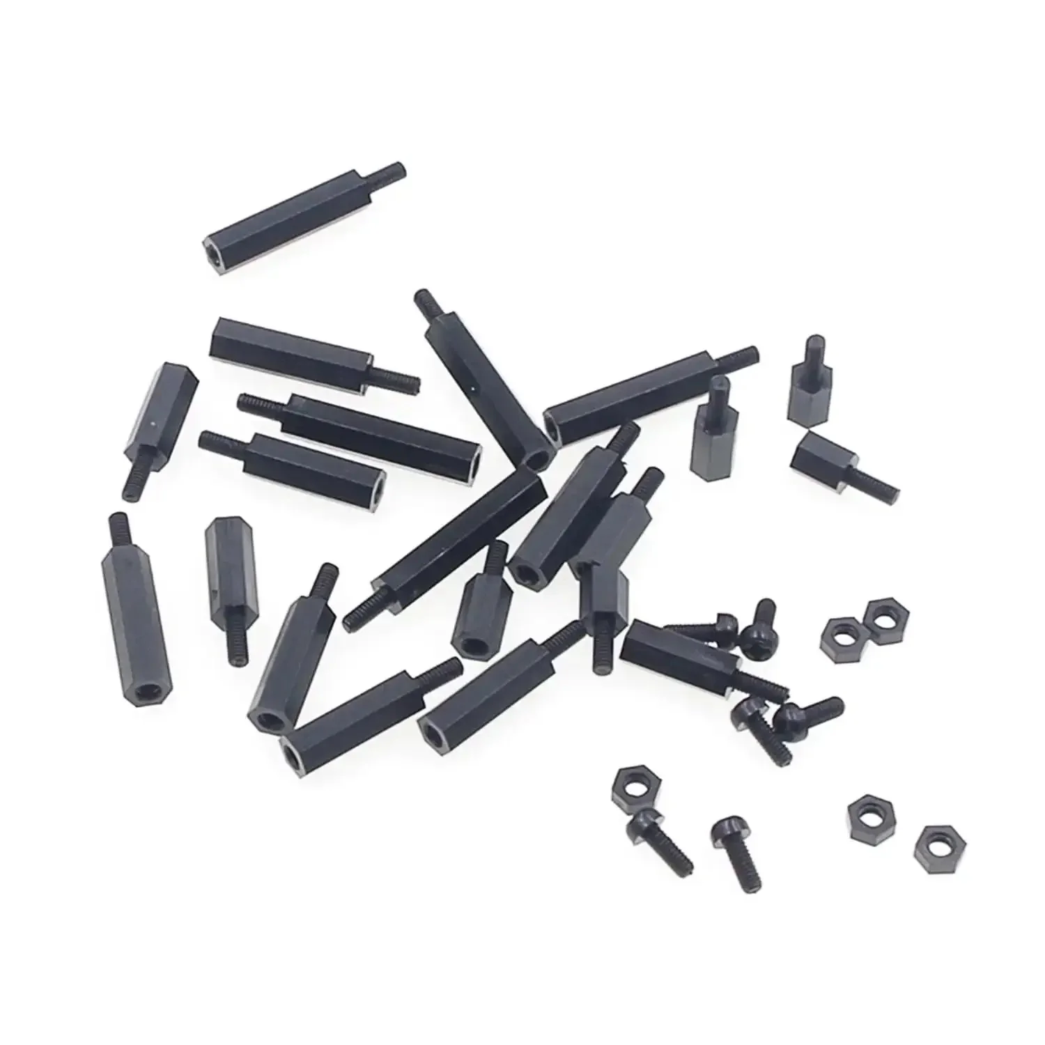 320 Piece M2.5 Nylon Hex Spacer Standoff Kit With Screws And Nuts In Black For DIYers And Makers Assorted Male And Female Spacers From 6mm To 22mm Includes Plastic Storage Box For Easy Projects - Image 5