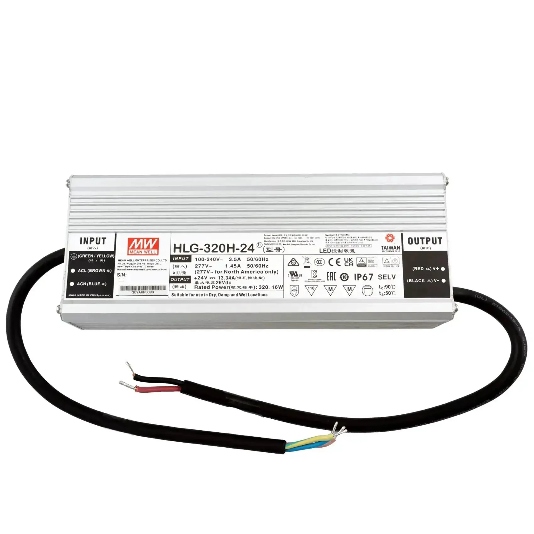320W 24V DC LED Driver And Power Supply With Dual CV And CC Output, IP67 Waterproof, UL Recognized, 90-305VAC Input, Heavy-Duty Build, Overload And Overtemp Protection, Safe, Reliable LED Lighting Power Source - Image 6