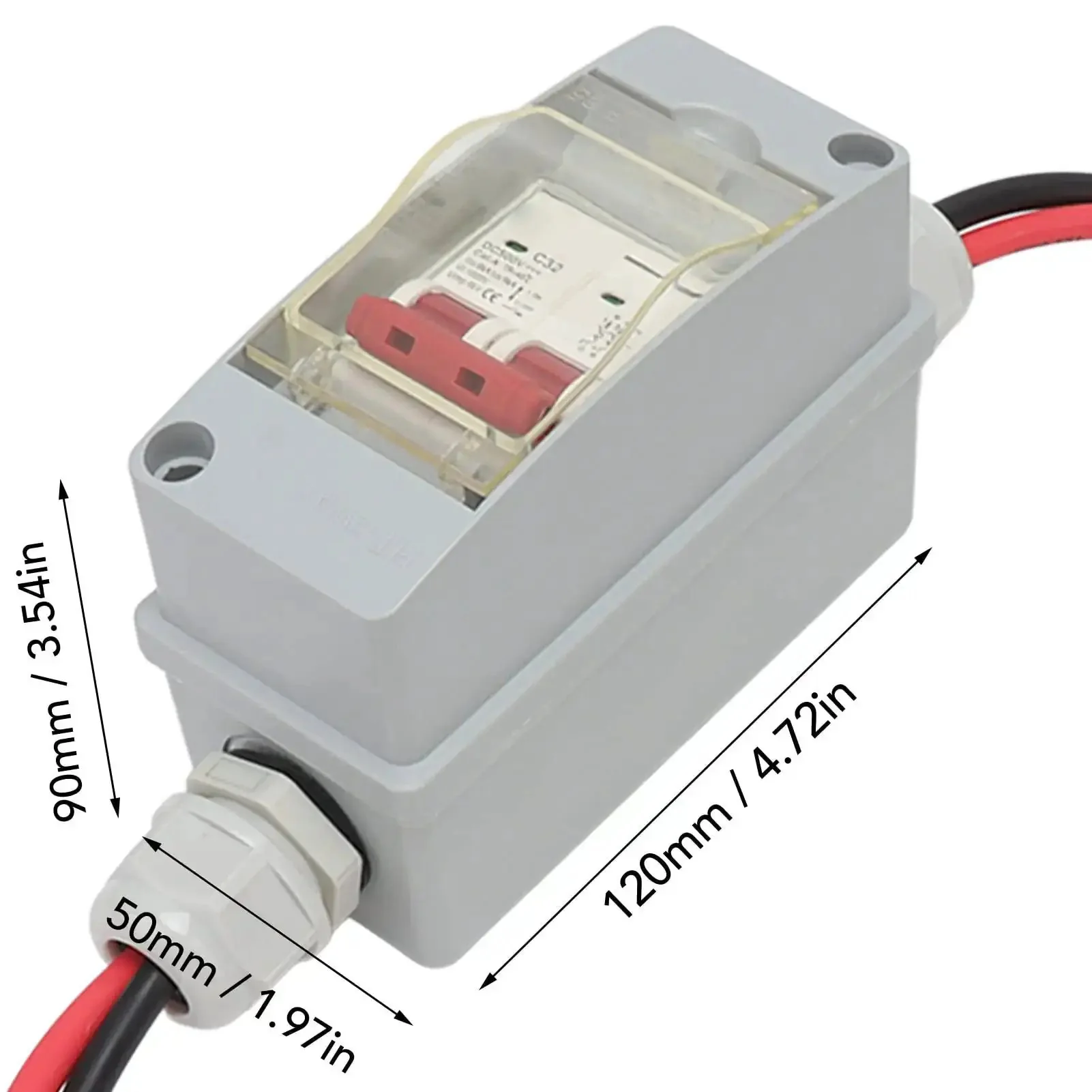 32A 500V PV DC Disconnect Switch MCB 2P Solar Breaker With IP65 Waterproof Distribution Box For Panel Cable And Connector Industrial Grade Outdoor Solar System Safety Switch Easy Install Kit Included - Image 4