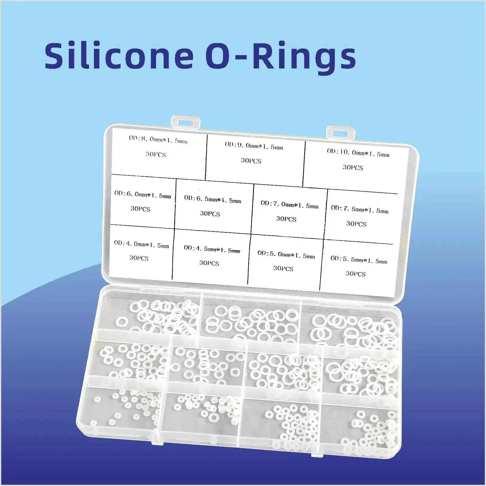 330 Pcs 11 Size Silicone O Ring Kit For Pressure Washer And Compressor Valves Pro Grade VMQ White O Rings 4mm To 10mm Gasket Seal Set Heavy Duty Replacement For Pipes And Pumps - Image 5