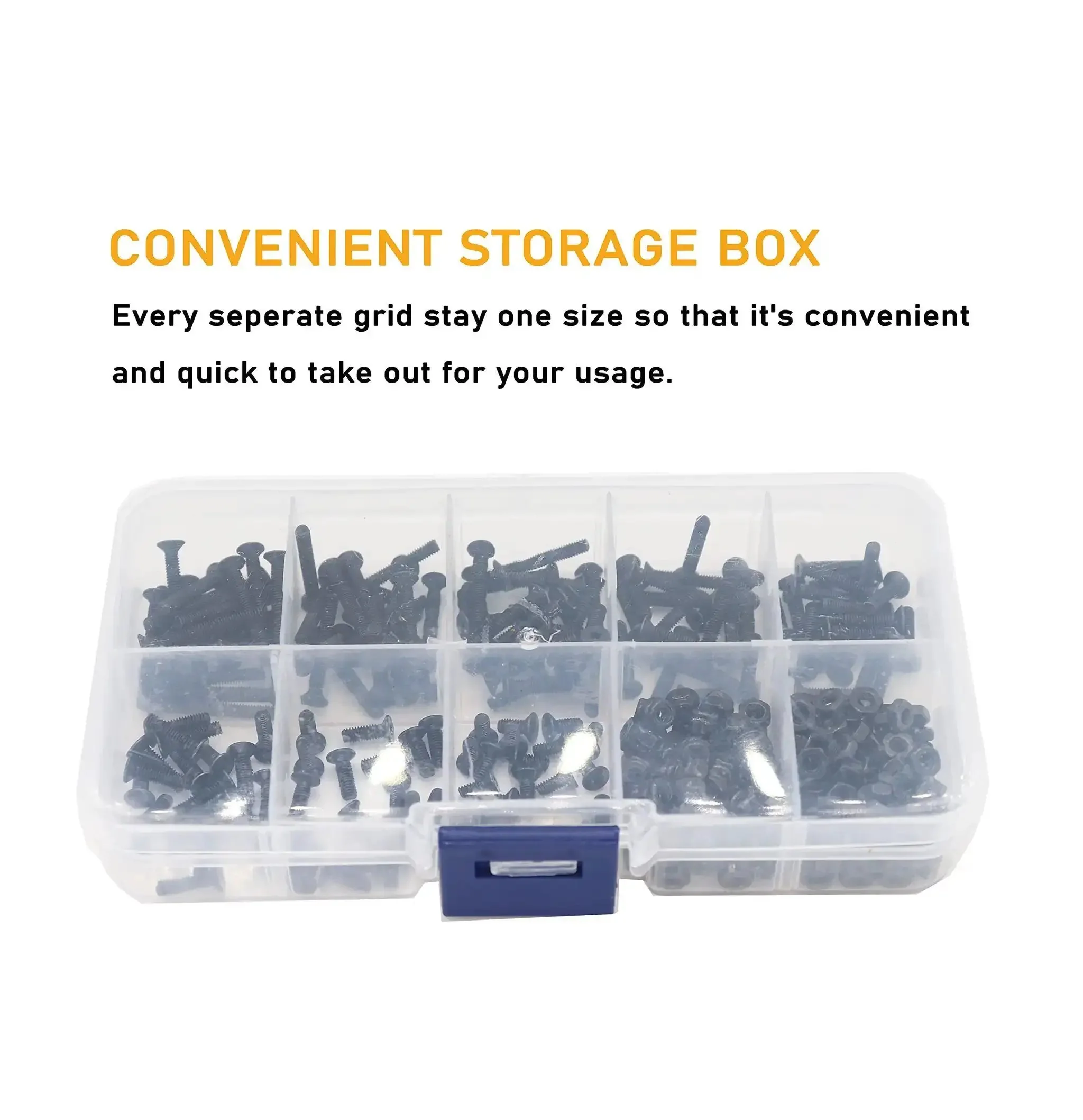 340 Piece M2.5 Black Countersunk Socket Cap Screws And Nylon Lock Nuts And Hex Nuts Kit, 10.9 Grade Alloy Steel M2.5 By 4 6 8 10 12 14 16 18 20mm, Versatile Hardware Set For Electronics Projects And DIY - Image 2