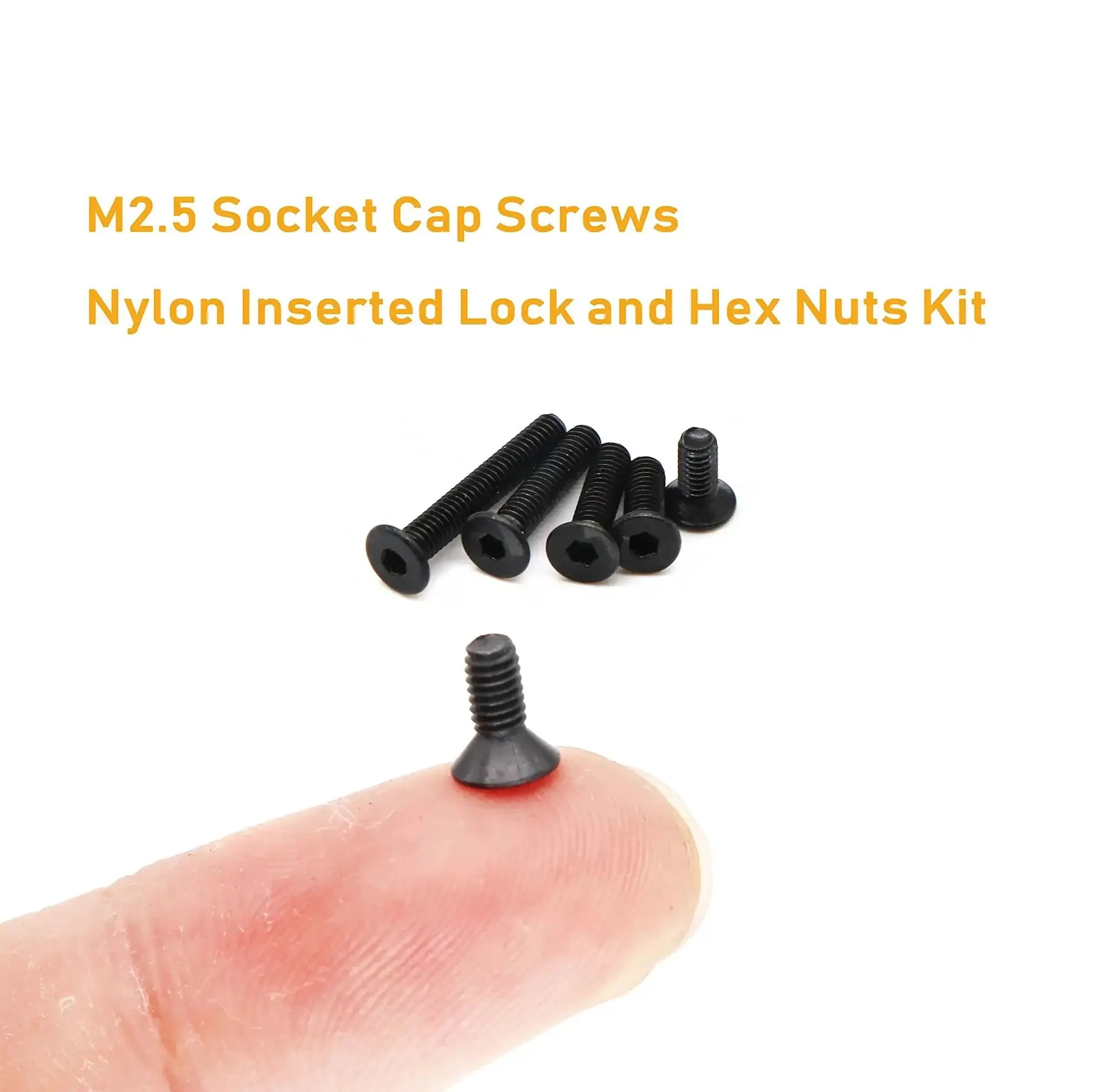 340 Piece M2.5 Black Countersunk Socket Cap Screws And Nylon Lock Nuts And Hex Nuts Kit, 10.9 Grade Alloy Steel M2.5 By 4 6 8 10 12 14 16 18 20mm, Versatile Hardware Set For Electronics Projects And DIY - Image 4