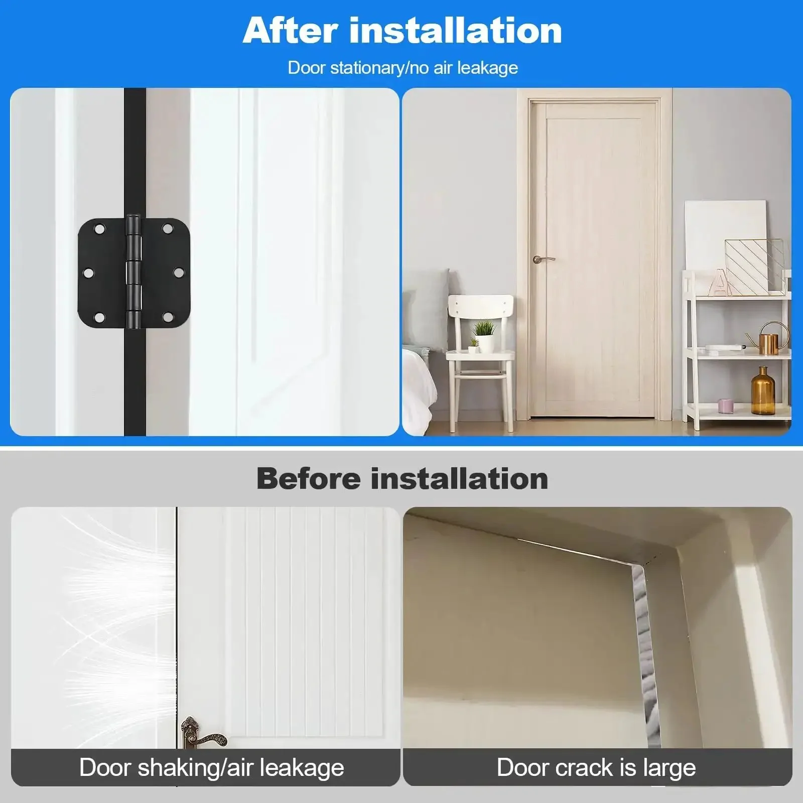 3.5 Inch Door Hinge Shim Kit With Pro Grade Plastic Spacers For Easy, Precise Door Alignment, Includes 10 Thick 0.06 Inch Spacers And 10 Ultra Thin 0.03 Inch Shims To Fix Big Gaps And Minor Sticking - Image 7