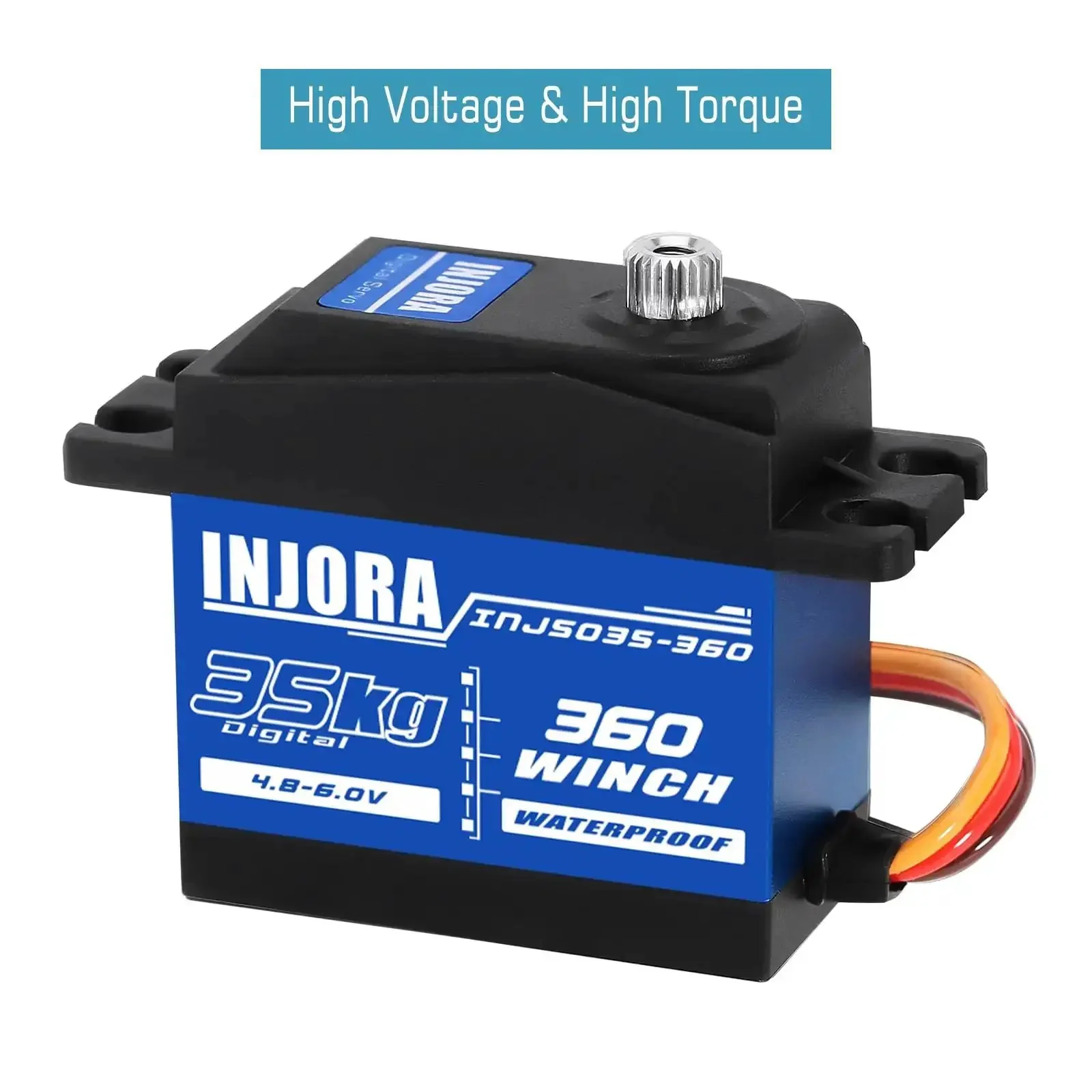 35Kg Digital Winch Servo With 360 Degree Continuous Rotation Waterproof RC Winch Kit With Aluminum Spool 19mm By 11mm And 23T Gear For SCX10 Pro And Other Rock Crawlers Beefed Up Torque And Durable Metal Gears - Image 6