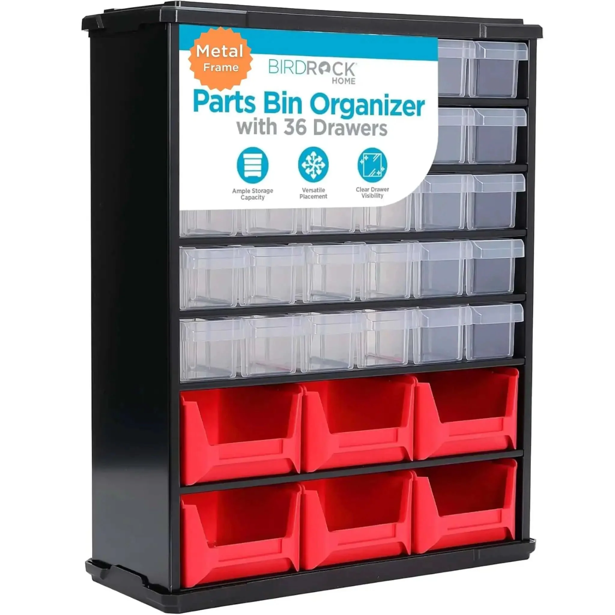 36 Drawer Craft Organizer Bin Heavy Duty Metal Hardware Storage For Nails Nuts Bolts Legos And Small Parts Versatile Parts Bin Organizer With Mini And Large Drawers For Home Workshop Garage