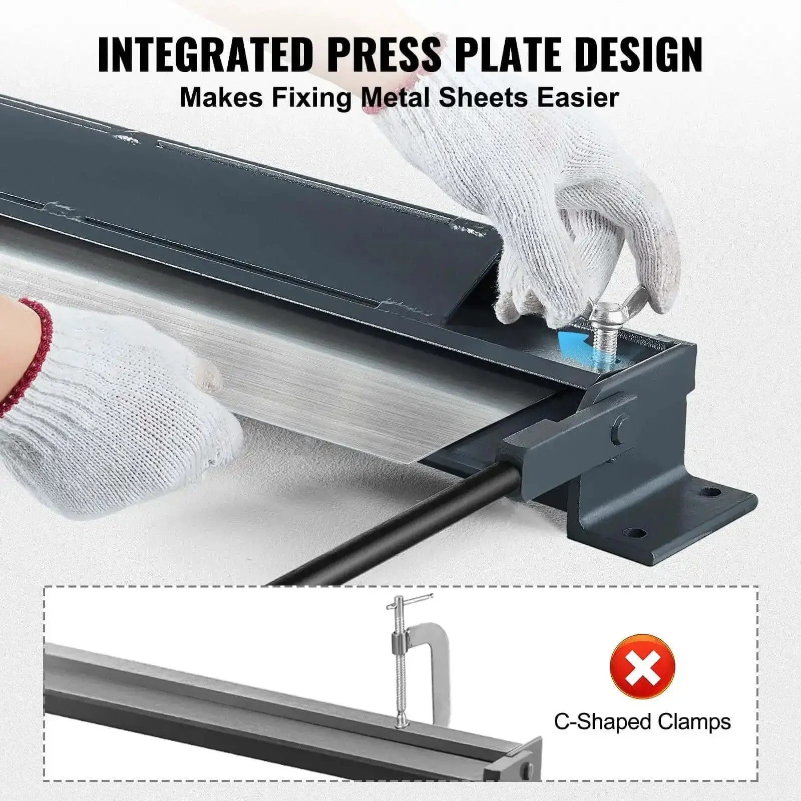 36 Inch Box And Pan Brake With Power Handle Bends 20 Gauge Steel And 14 Gauge Aluminum 0 To 130 Degree Adjustable Pro Grade Portable Sheet Metal Bender For Workshop And Do It Yourself Projects - Image 6