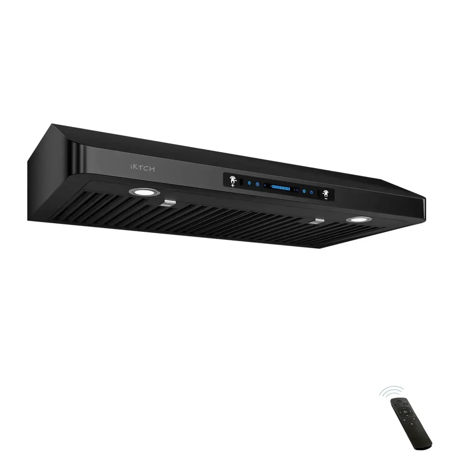36 Inch Range Hood With 900 CFM Dual Motors Black Under Cabinet Kitchen Vent Hood Featuring Four Speed Gesture Sensing And Touch Control Panel For Ultra Quiet Powerful Smoke And Odor Removal