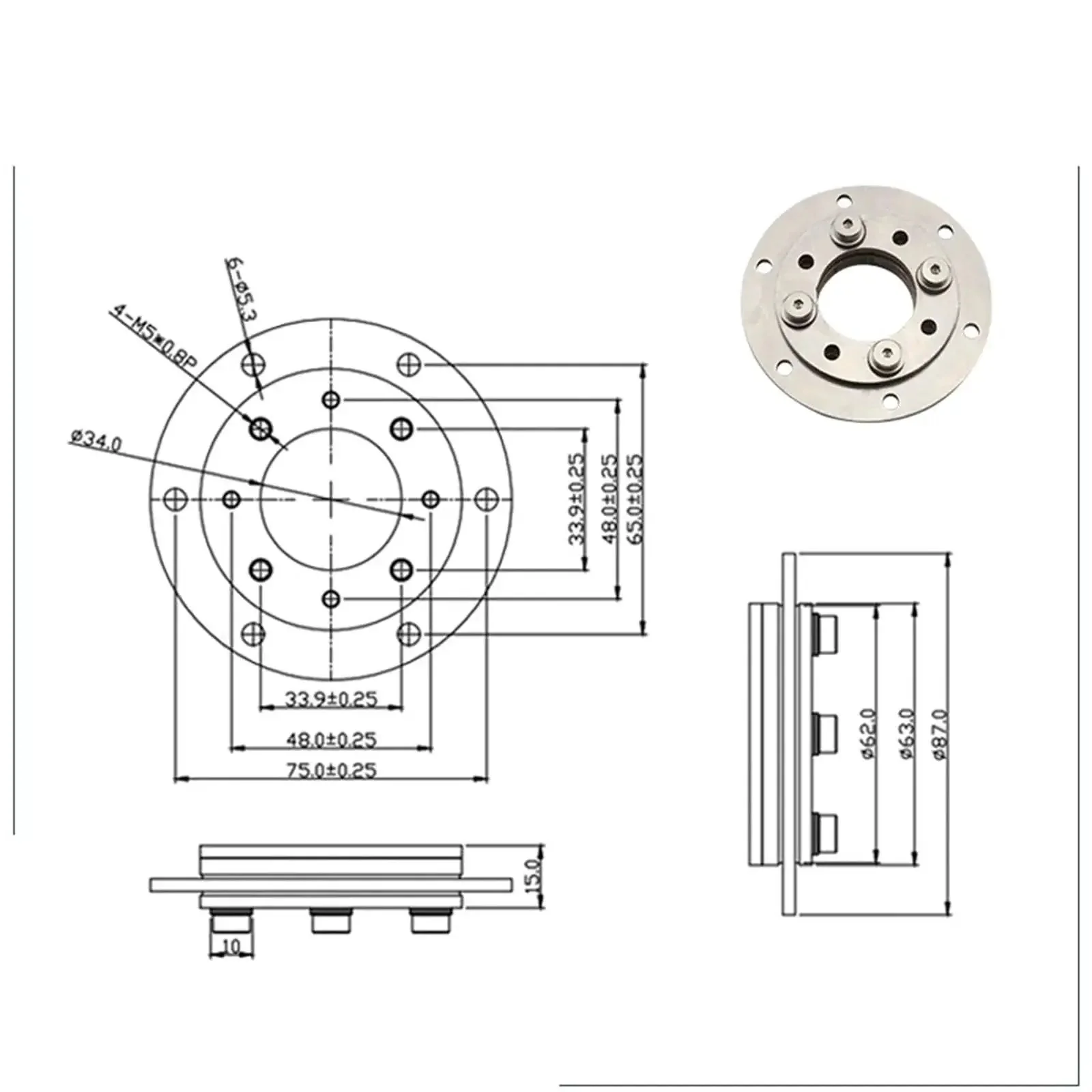 360 Degree Bidirectional Rotating Hinge With 304 Stainless Steel Damping Shaft And Adjustable Torque For Smooth Open And Close, Fits 34mm Hole, 7.0Nm Rating, Beefy Build, Ready To Roll One Piece Hardware - Image 6