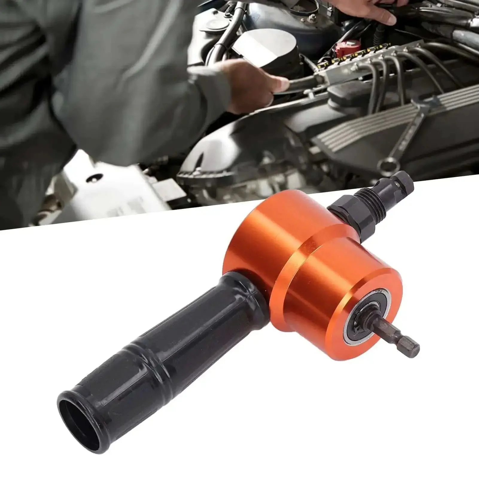 360 Degree Double Head Cutter Nibbler Attachment For Sheet Metal Cutting Effortless Auto And Home Repair Tool With Dual Heads For Straight Cuts And Circular Patterns Easy Pro Grade Performance - Image 3
