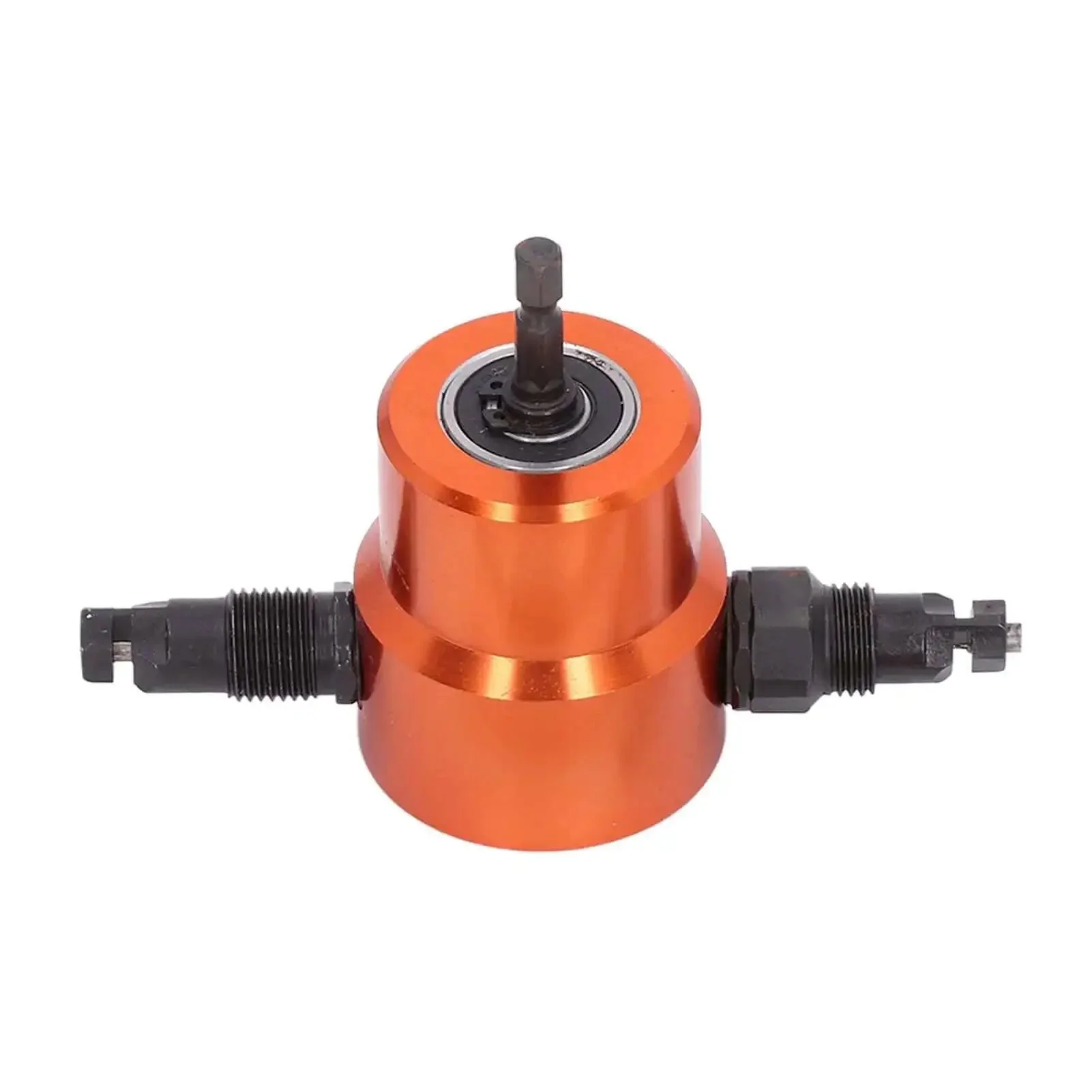 360 Degree Double Head Cutter Nibbler Attachment For Sheet Metal Cuttin' And Drillin', 1500-3000 RPM, Cuts Iron Stainless Steel And Aluminum Up To 1.8 mm, 360 Rotating Cuttin' Head, Alloy Steel Construction - Image 8