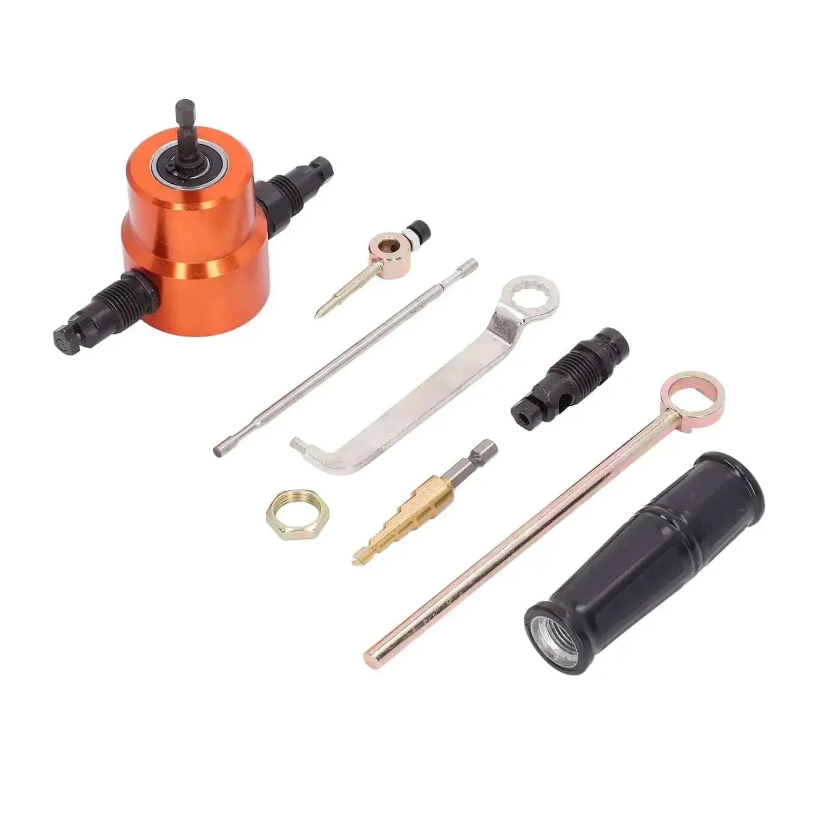360 Degree Double Head Sheet Metal Cutter And Drilling Tool Electric Nibbler Attachment For Auto And Home DIY Repairs Pro Grade Precision Cut Heavy Duty For Metal Roofs HVAC Ducts Venting No Burrs Easy Install - Image 9