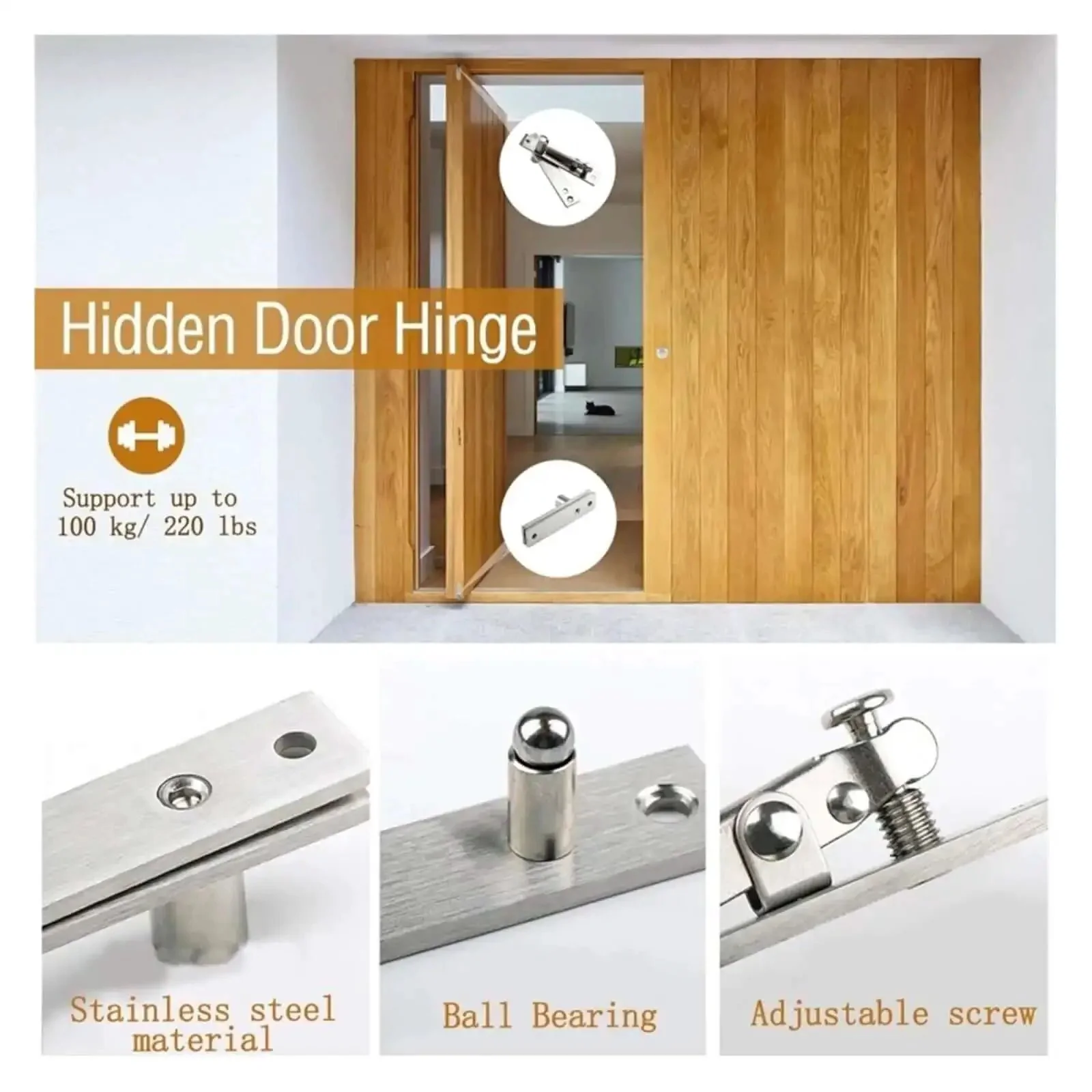 360 Degree Heavy Duty Pivot Hinge Stainless Steel Hidden Door Hardware For Secret Doors And Bookshelves Invisible Mount For Multi Directional Doors And Hidden Compartments Built To Last Dope For Shed Windows Blinds Skylights And Hidden Furnishings - Image 4