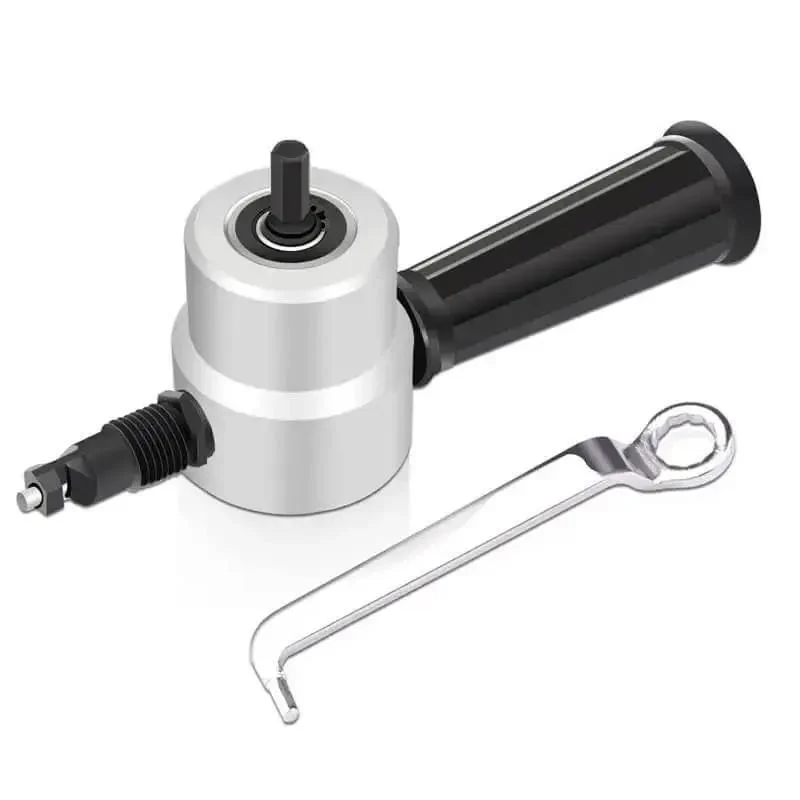 360 Degree Nibble Metal Cutting Double Head Nibbler Saw Drill Attachment For Quick Pro Grade Sheet Metal Cuts Heavy Duty Car Repair Tool Easy Install Nibbler Cutter For Diy Projects And Metalwork - Image 2