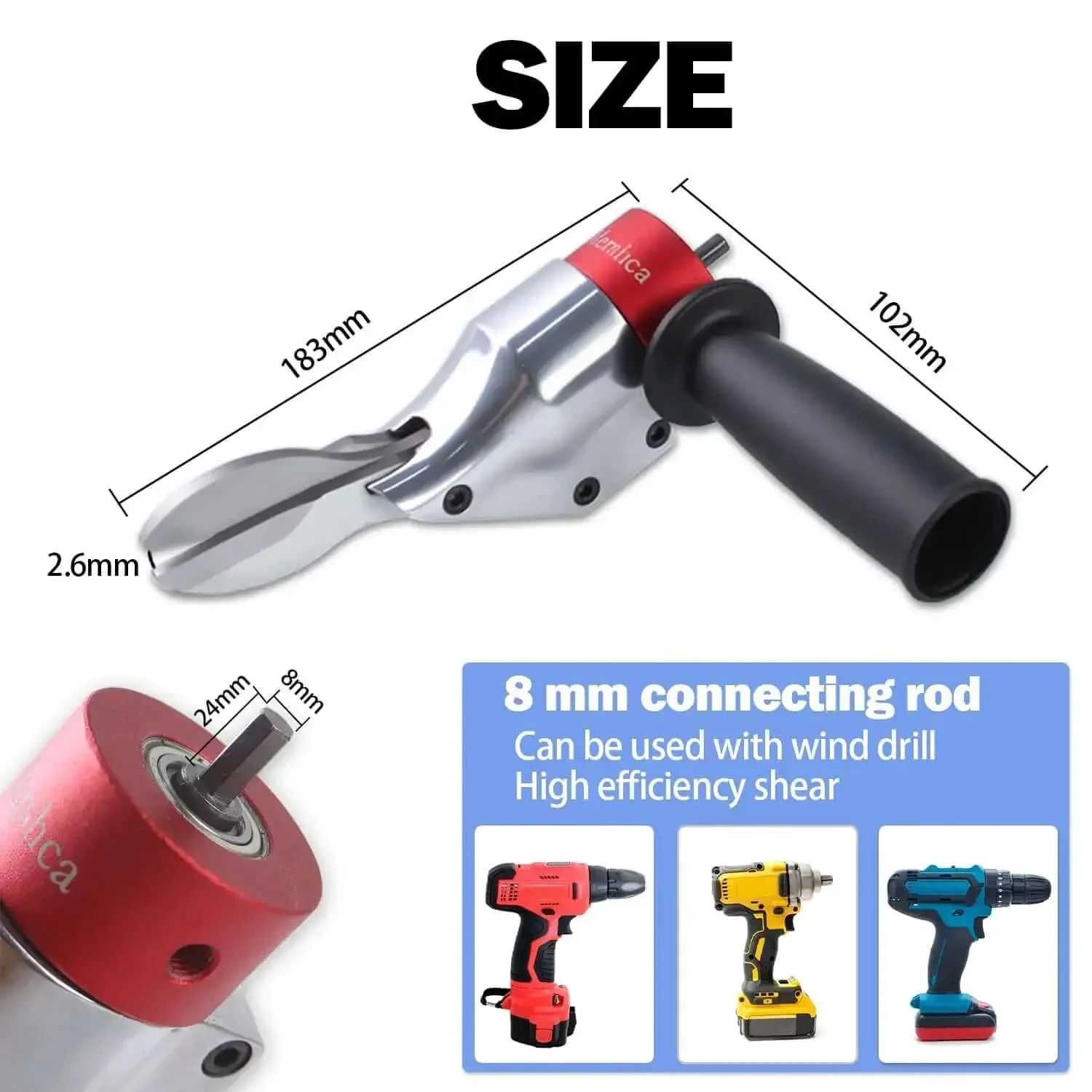 360 Degree Pivoting Drill Metal Shear Attachment For Cordless And Corded Drills Heavy Duty Metal Cutter For Iron Aluminum And Copper Sheets With Adjustable Handle Turns Your Drill Into A Sheet Cutting Workhorse - Image 5