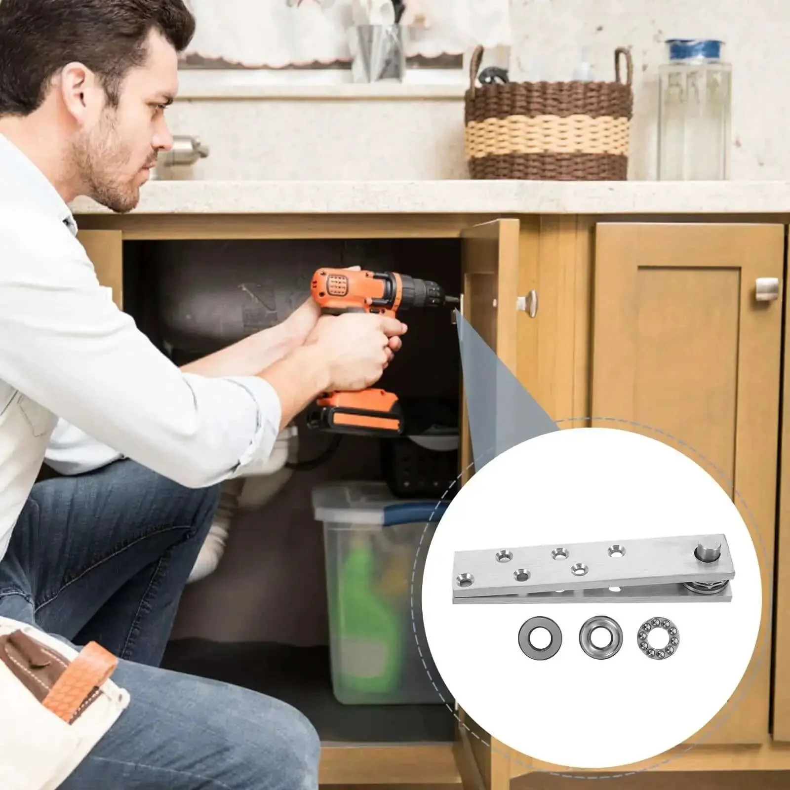 360 Degree Stainless Steel Hidden Door Pivot Hinges Tough As Nails Concealed Load Bearing For Secret Doors And Cabinets Hardware Built To Last Cabinet Door Hardware For High Traffic Use - Image 6