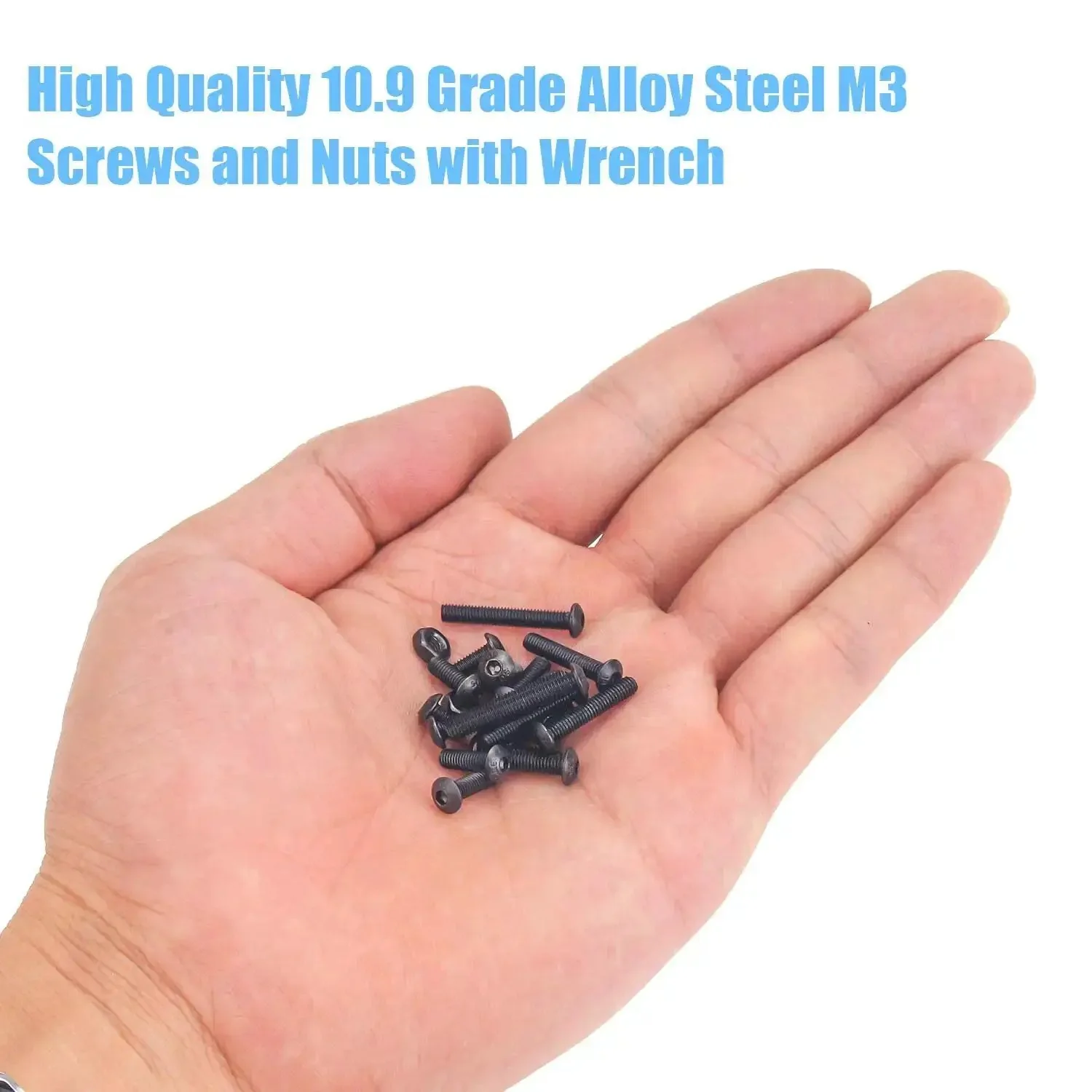 360 Piece M3 Hex Button Head Bolts Set, Pro Grade 10.9 Alloy Steel Screws Nuts Kit With Hex Wrench, Includes 6mm 8mm 10mm 12mm 16mm 20mm For Do It Yourself Projects - Image 4