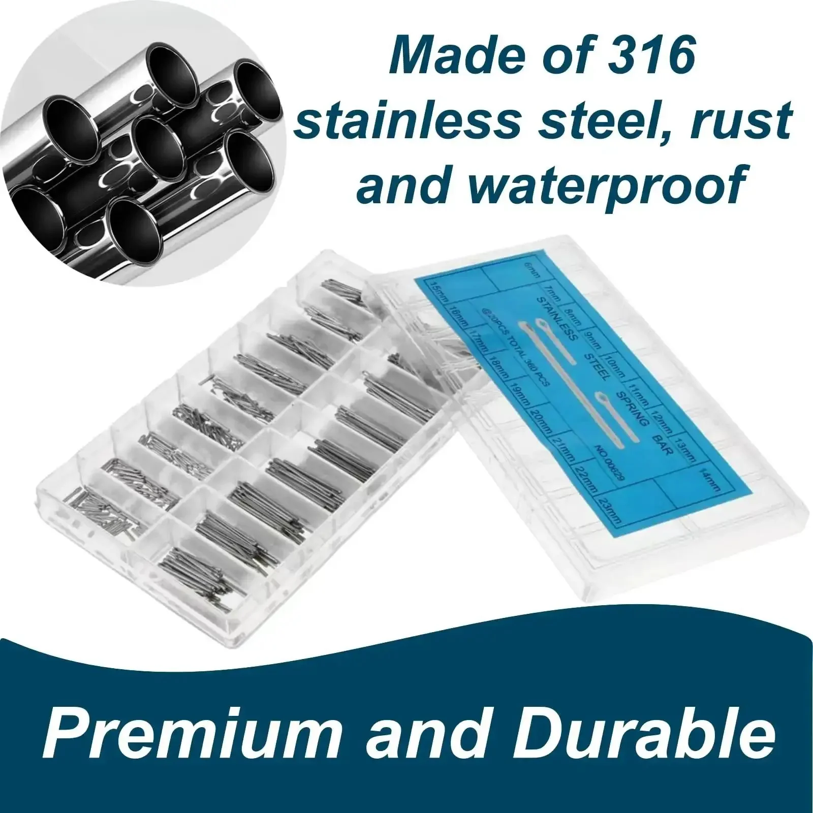 360 Piece Stainless Steel Watch Link Pins Set With 6mm To 23mm Assortment And Clear Storage Case For Watch Bands The Ultimate DIY Kit For Watchmakers And Enthusiasts - Image 6