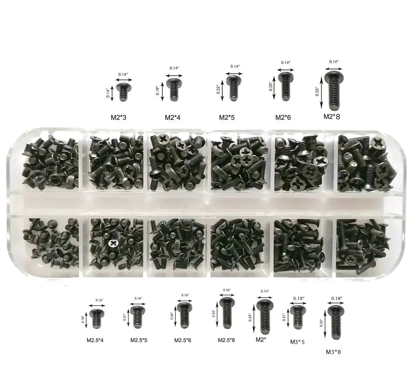360Pcs Multisize Laptop And PC Replacement Screw Kit With M2 M2.5 And M3 Hardware For Lenovo Dell HP Sony Asus Acer Toshiba Gateway Samsung And More For SSD M.2 And Case Mounting For Your PC Build