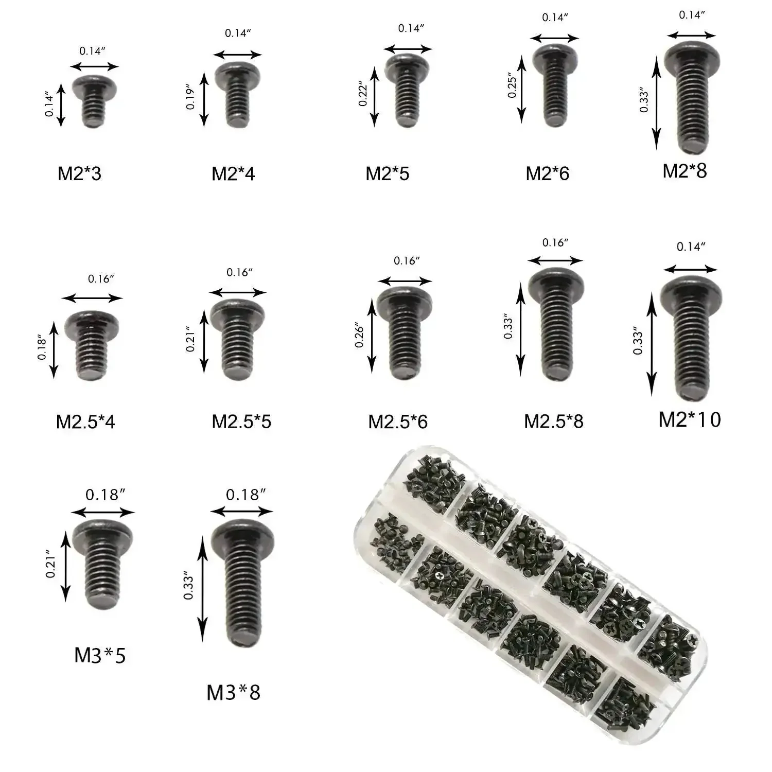 360Pcs Multisize Laptop And PC Replacement Screw Kit With M2 M2.5 And M3 Hardware For Lenovo Dell HP Sony Asus Acer Toshiba Gateway Samsung And More For SSD M.2 And Case Mounting For Your PC Build - Image 6