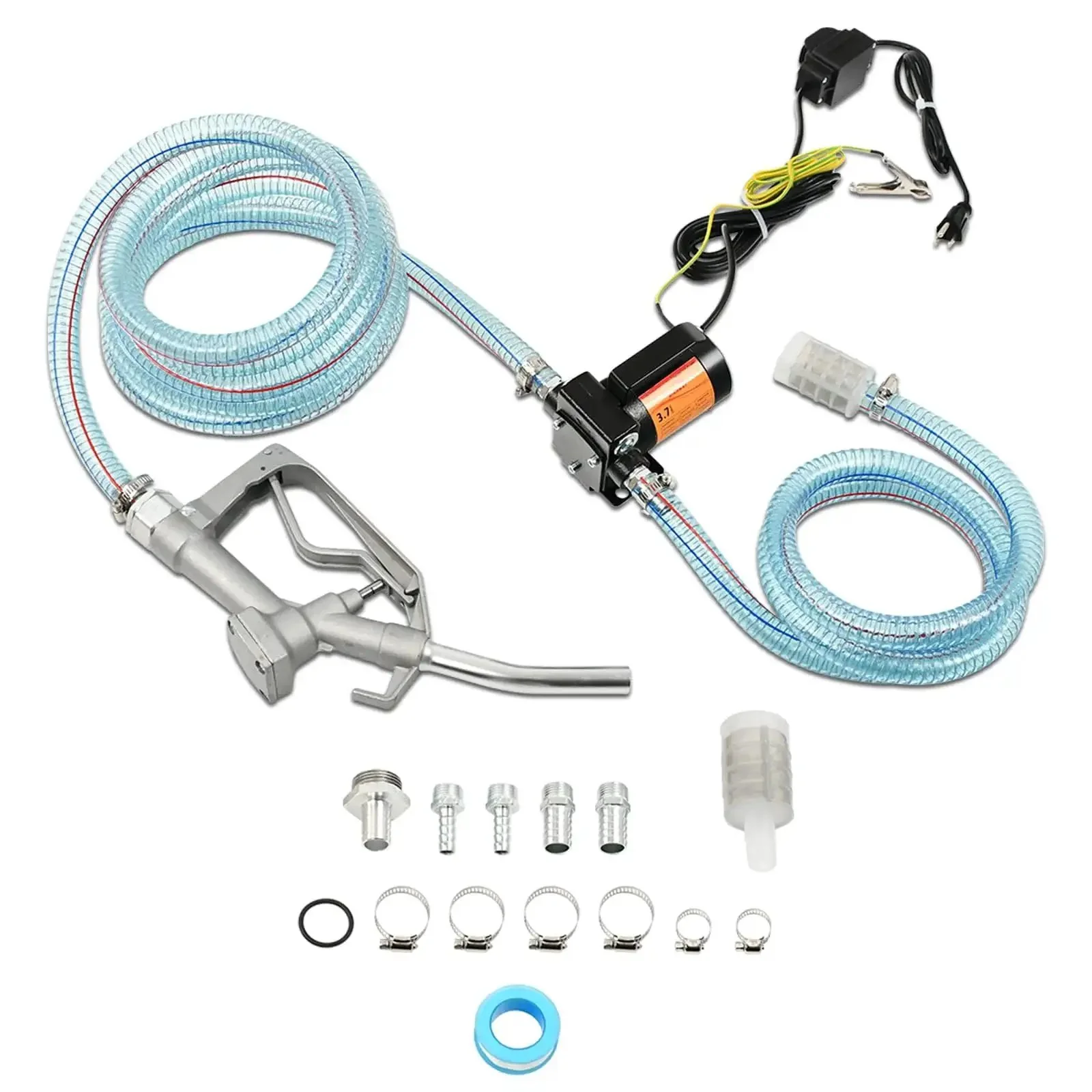 3.7 GPM 110V AC Fuel Pump Kit With Handle Workhorse Self Priming Oil Transfer Pump For Gasoline Diesel Kerosene And Mineral Oil Two Way Switch Reversible Pumping With Overheat Protection And Explosion Proof