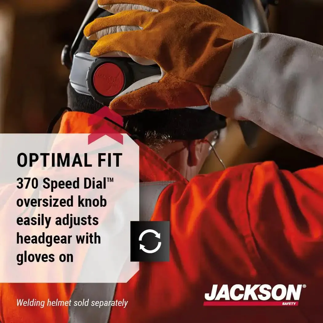 370 Speed Dial Replacement Headgear For Welding Helmets With Oversized Adjuster Knob And Easy Glove On Sliders Hood Locks Up Down Rear Swivel Headband Washable Sweatband Made In USA - Image 5