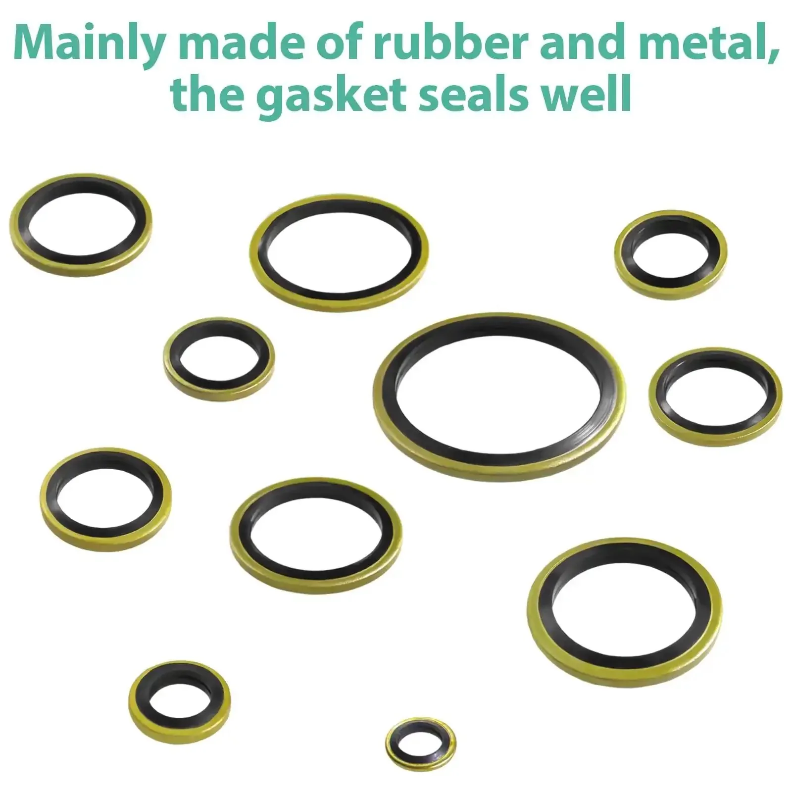 378 Piece NBR Metal Bonded Sealing Washer Kit With 12 Sizes M6 Through M30 For Automotive Self Centered Seal Gasket Repair Set, High Pressure And Heat Resistant Rubber To Metal Gaskets - Image 6