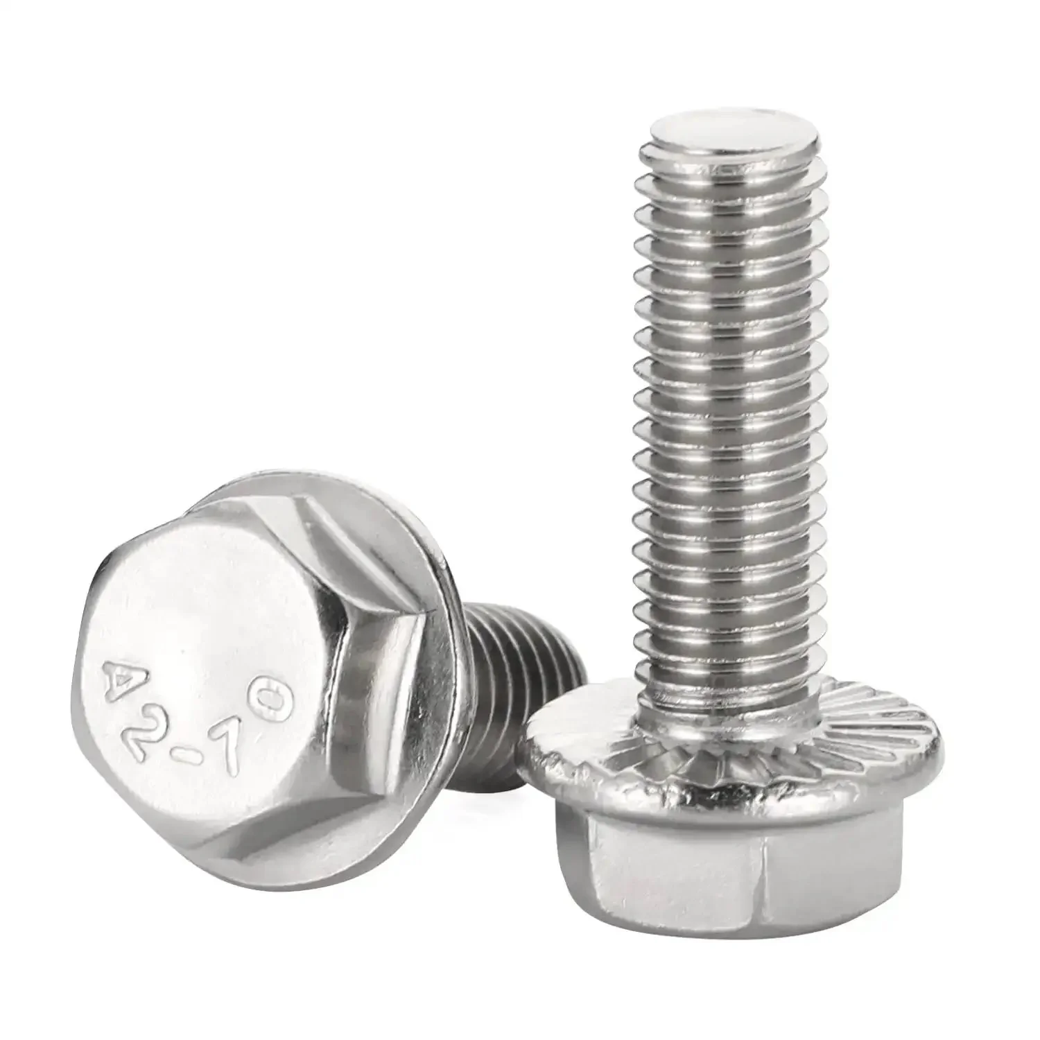 3/8-16 Flanged Hex Head Bolts Fully Threaded 1 Inch Stainless Steel 304 External Hex Drive Flange Screws 10 Piece Set Built Tough For Heavy Duty Machinery And Automotive Projects