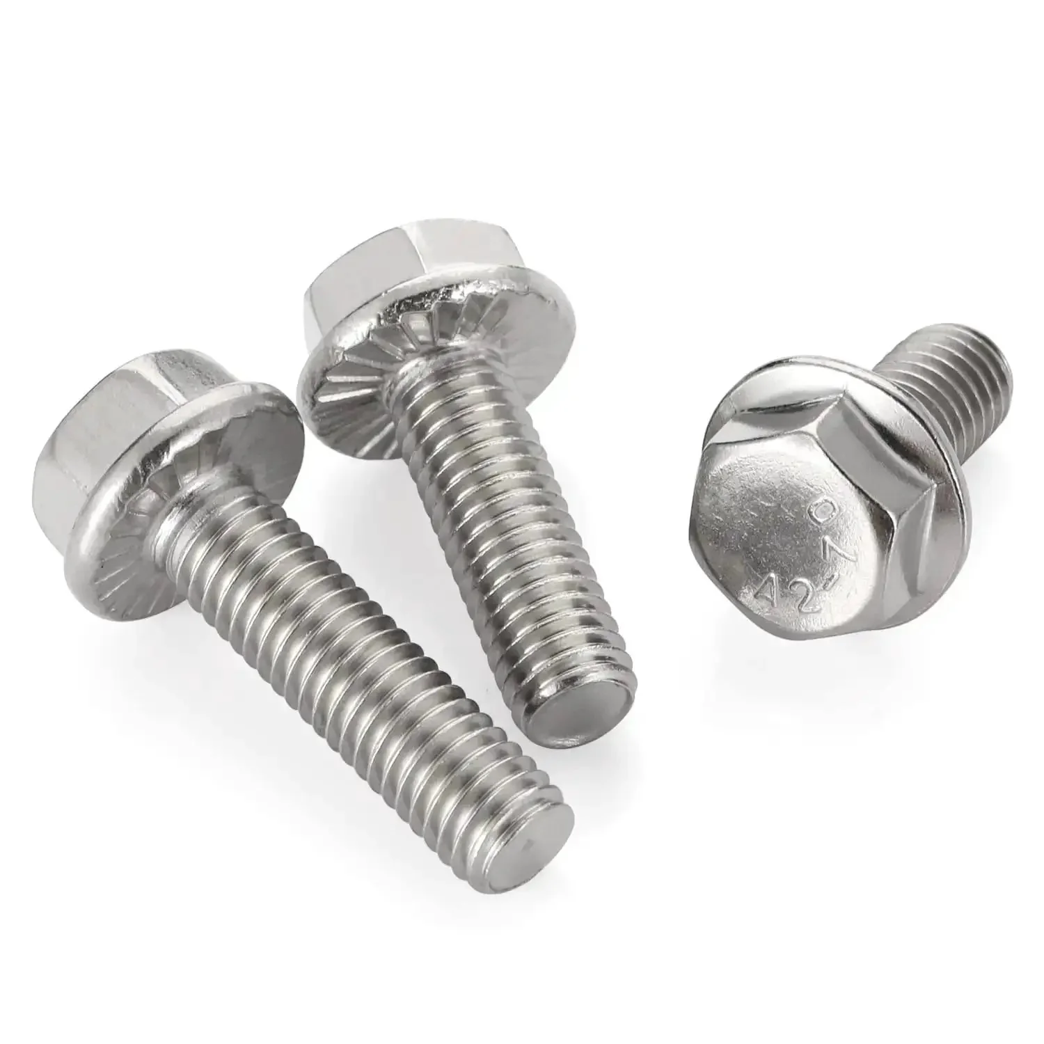 3/8-16 Flanged Hex Head Bolts Fully Threaded 1 Inch Stainless Steel 304 External Hex Drive Flange Screws 10 Piece Set Built Tough For Heavy Duty Machinery And Automotive Projects - Image 3