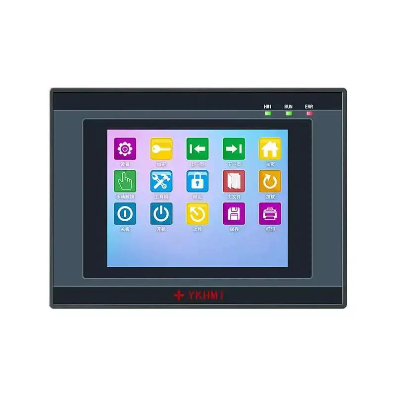 3.8 Inch PLC HMI All In One Integrated Programmable Logic Controller With 10 Inputs And 7 Relays Built In Analog 2AD And 2DA 2 NTC 10K Probes And 2 High Speed 100KHz Pulse Outputs For Servo Or Stepper Drives Plug And Play Ready