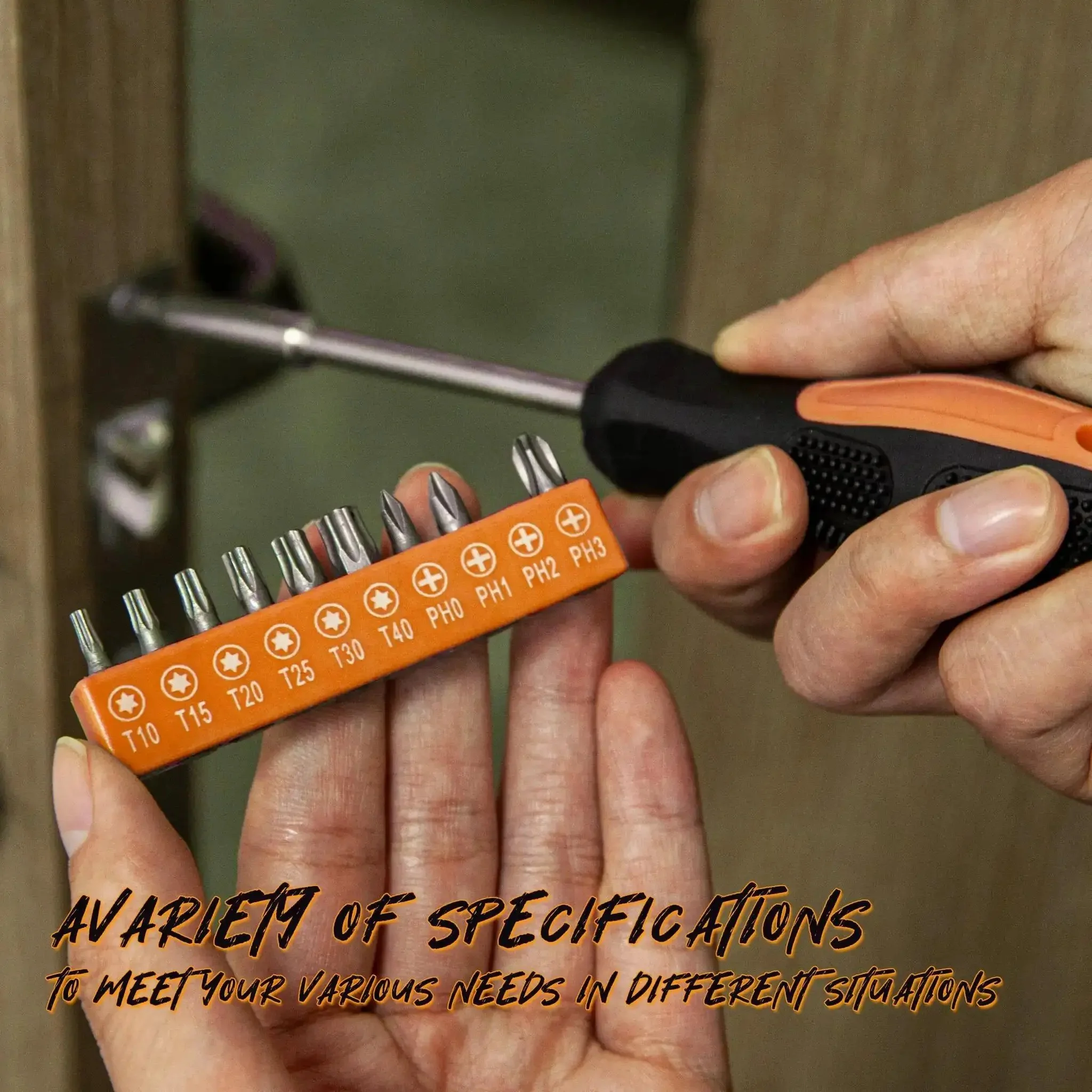 39 Piece Home Tool Set With Plastic Toolbox Storage Case Orange For DIY Projects And Everyday Household Repairs Includes Hammer Pliers Screwdrivers Tape Measure And More With Sturdy Heat Treated Chrome Plated Tools - Image 4