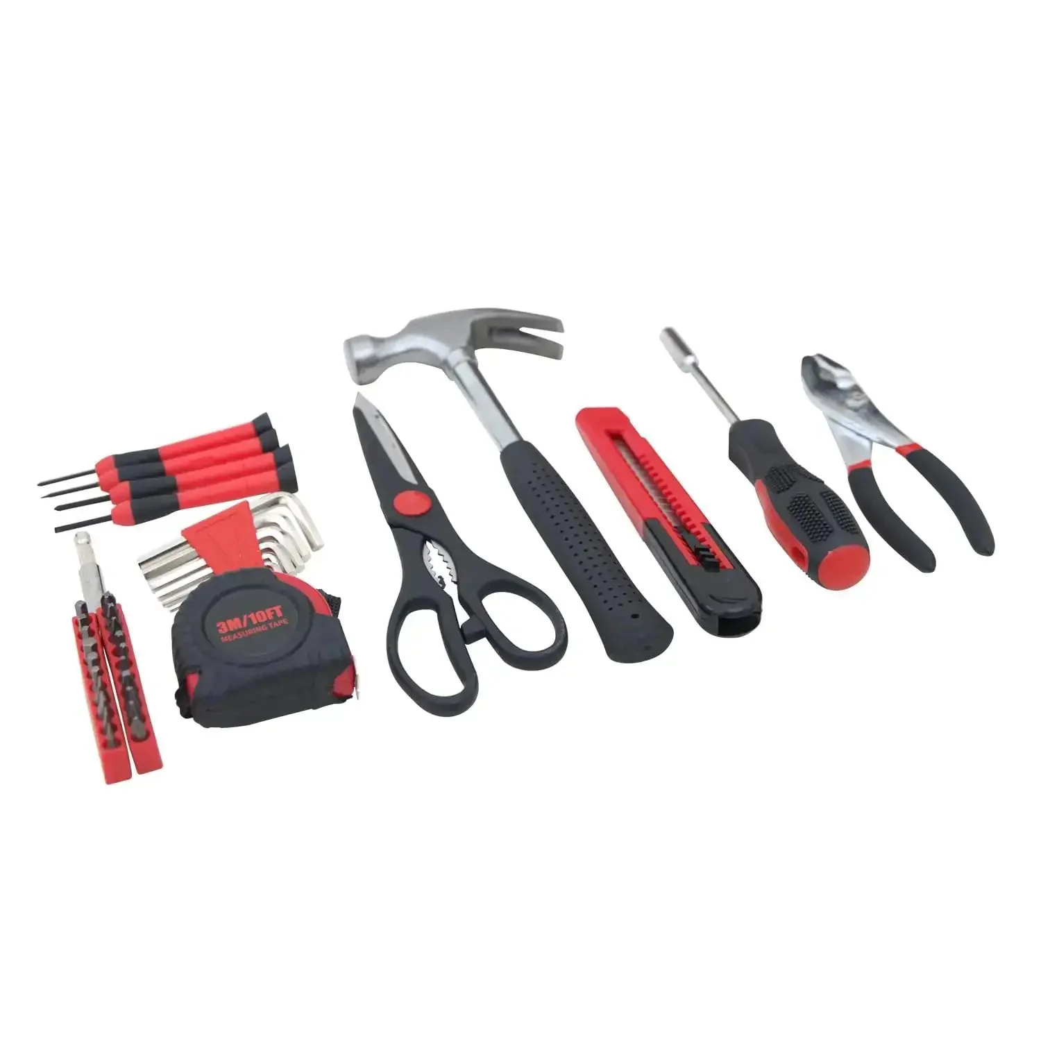 39 Piece Household Tools Kit With Plastic Toolbox For Dorms And Home Use, Your Go To DIY Set Featuring Hammer, Screwdrivers, Pliers, Tape Measure, Wrenches, Bits, And More - Image 6