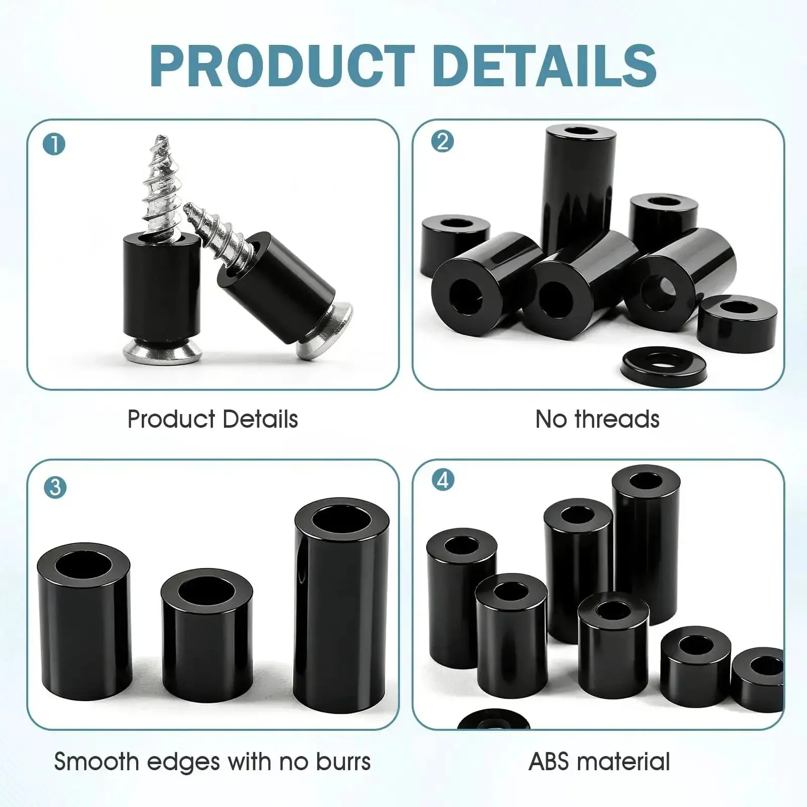 395 Pack Black Nylon Spacer Kit For PCB Standoffs And Electronics Mounting Non Threaded Round Spacers For Circuit Boards Switches Receptacles And Other Hardware Go-To Quick Mounts - Image 3
