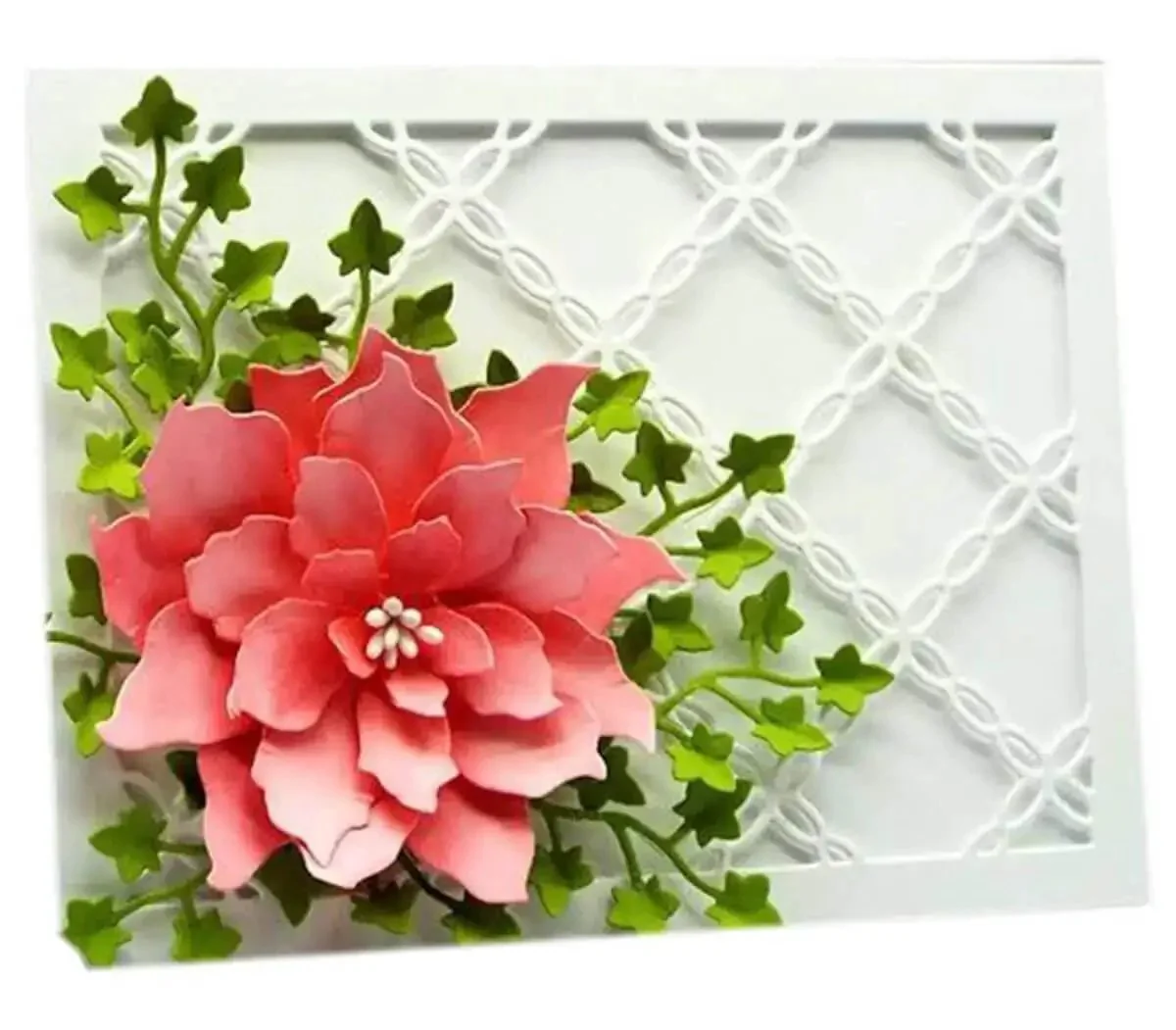 3D Floral Background Frame Cutting Dies Set For Scrapbooking And Card Making, Metal Stencil Embossing Template In Carbon Steel, Pro Grade DIY Craft Tools For Paper Arts And Album Decoration Diamond Set - Image 8