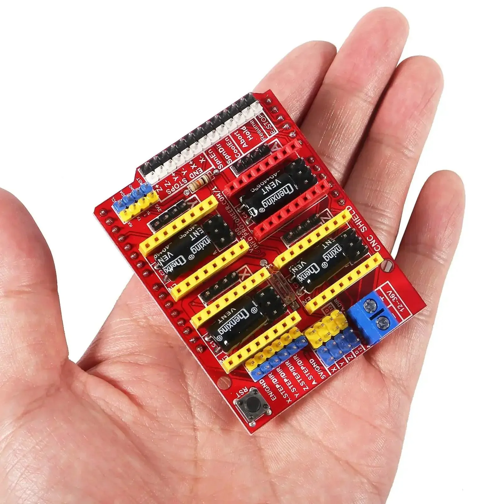 3D Printer CNC Shield V3 Engraver Expansion Board With 4x A4988 Driver Modules And Four Radiator Heatsinks Kit Pro Grade For DIY Desktop Milling And Custom Engraving Projects - Image 2