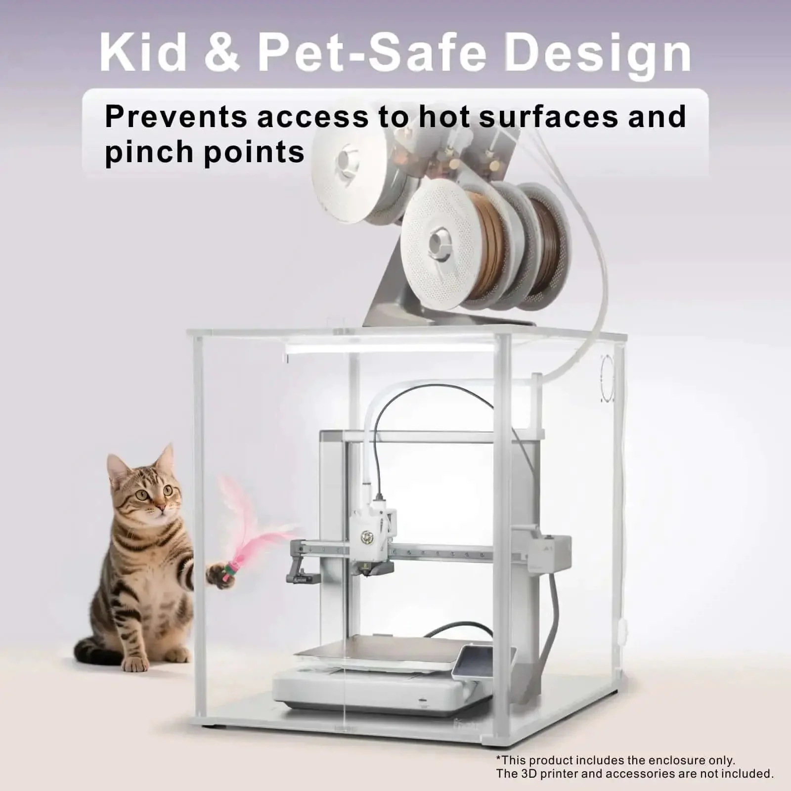 3D Printer Enclosure For Bambu Lab A1 With AMS Lite Dope Filtration To Keep Odors At Bay, Filters Fumes, Improves Air Quality, Optional External Vent Hose, Easy Setup, Safe, Quiet Operation For Your Home Workshop - Image 3
