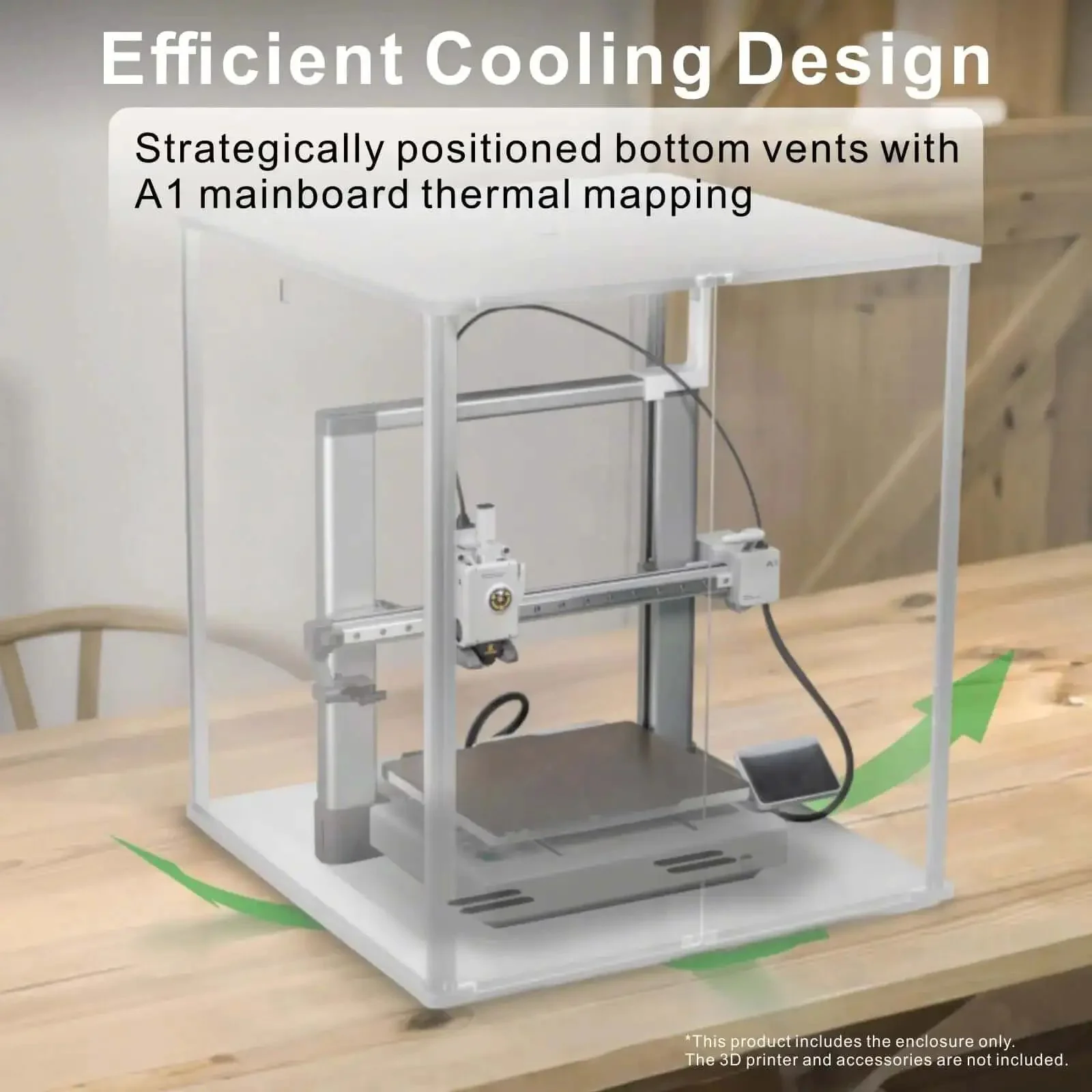 3D Printer Enclosure For Bambu Lab A1 With AMS Lite Dope Filtration To Keep Odors At Bay, Filters Fumes, Improves Air Quality, Optional External Vent Hose, Easy Setup, Safe, Quiet Operation For Your Home Workshop - Image 6