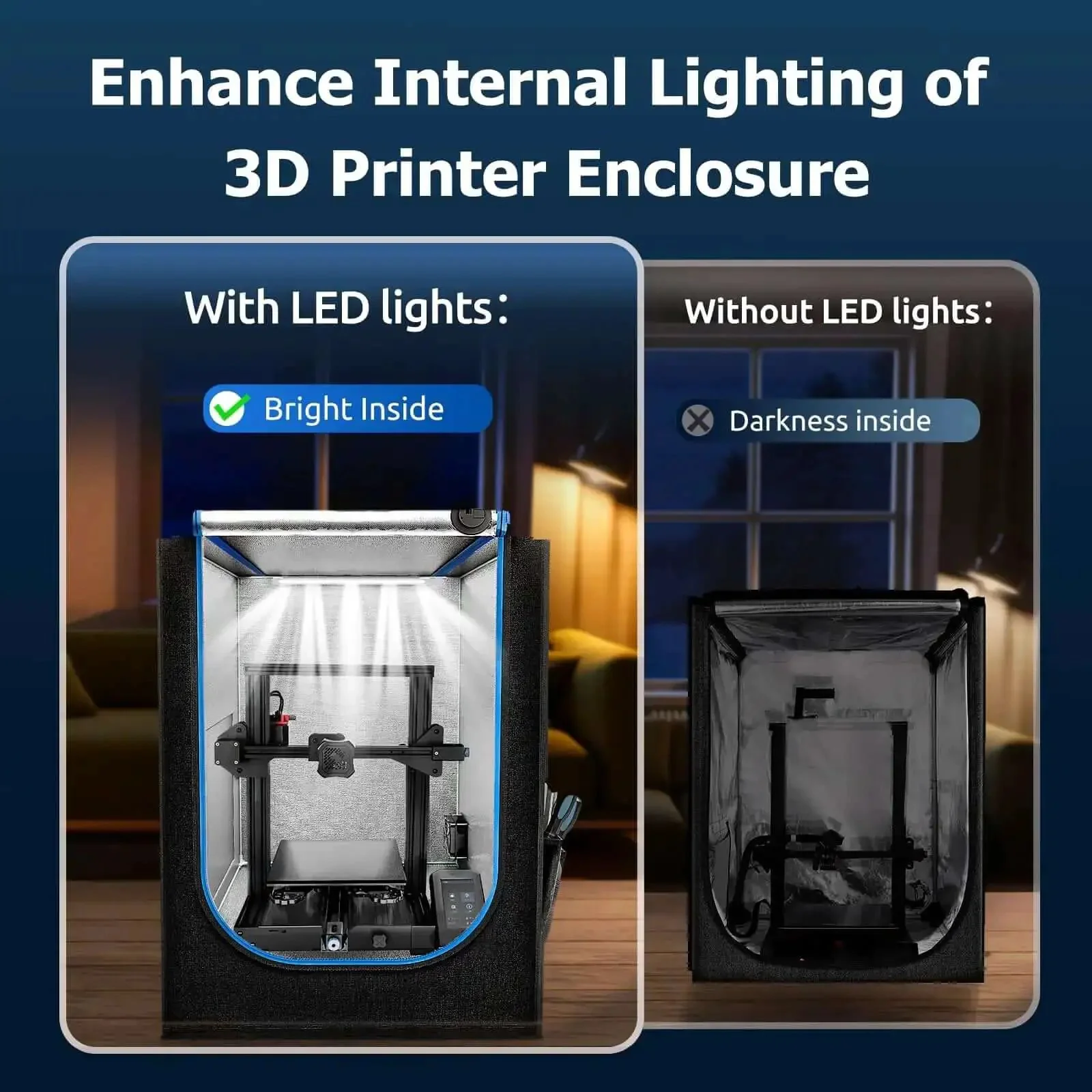 3D Printer Enclosure Led Light Kit With Usb Led Strip Bar For Enhanced Printing Lighting, High Intensity Illumination To Spot Jams, Layer Adhesion Issues, And Misalignment, Easy Setup For A Lit, Crystal Clear Workbench Visibility - Image 4