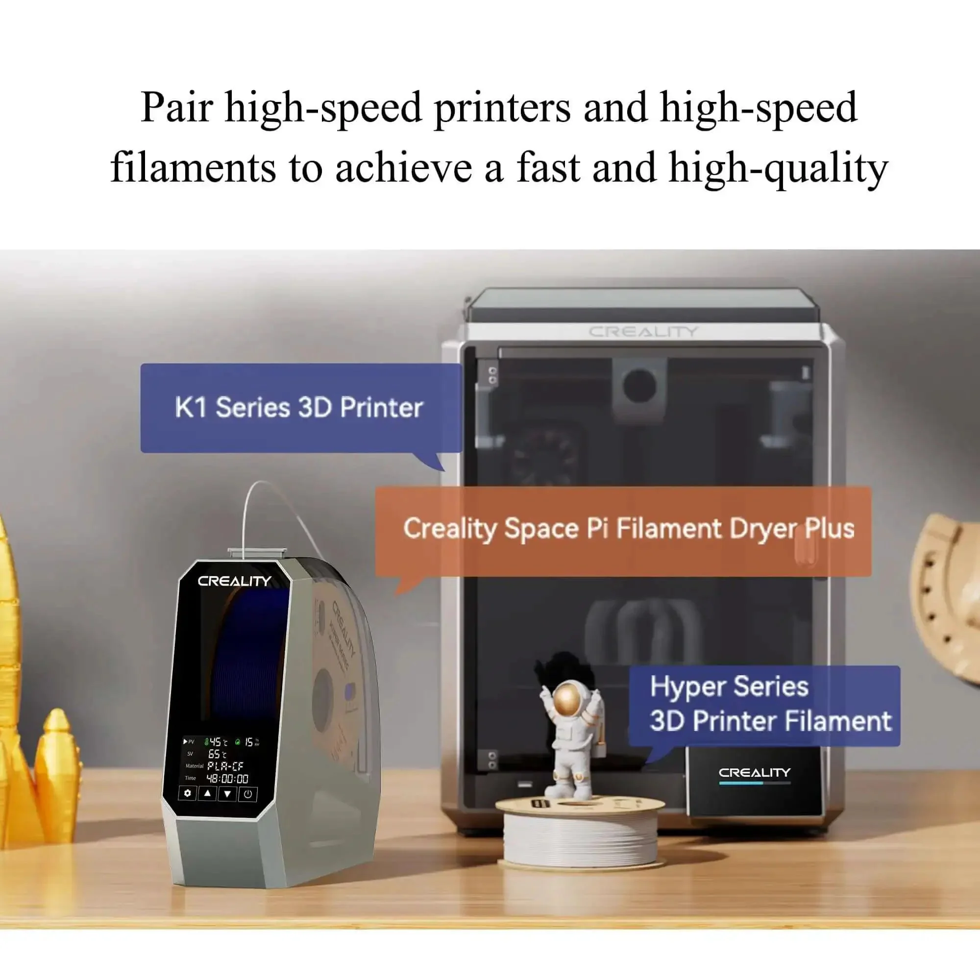3D Printer Filament Dryer And Storage Box With 360 Degree Hot Air Circulation 80W PTC Heater Keeps Filament Dry For 1.75Mm And 2.85Mm Filaments Including PLA PETG TPU ABS Dehydrator And Filament Organizer For Easy Pro Grade 3D Printing - Image 4