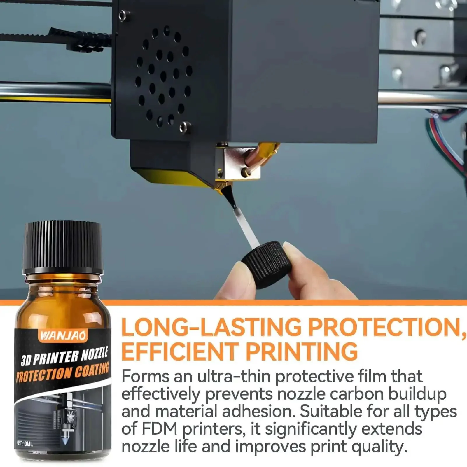 3D Printer Nozzle Protection Coating That Keeps Material Buildup And Clogging Away High Temp Non Stick Layer For Cleaner Nozzles Boosts Print Quality Durable Nozzle Cleaner For Most Printers 10Ml - Image 4